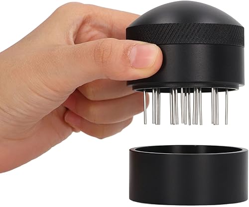 Miniatura 6 de Agitador de café expreso, herramienta de distribución de café con aguja de acero inoxidable con base, distribuidor profesional de mano para café y