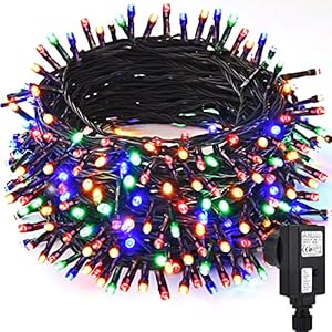 Led-lichtsnoer voor buiten, 20 m, 200 leds, kleurrijke kerstverlichting met stroom, 8 modi en geheugenfunctie, IP44 waterdicht, lichtketting voor binnen en buiten, balkon, tuin, kerstdecoratie