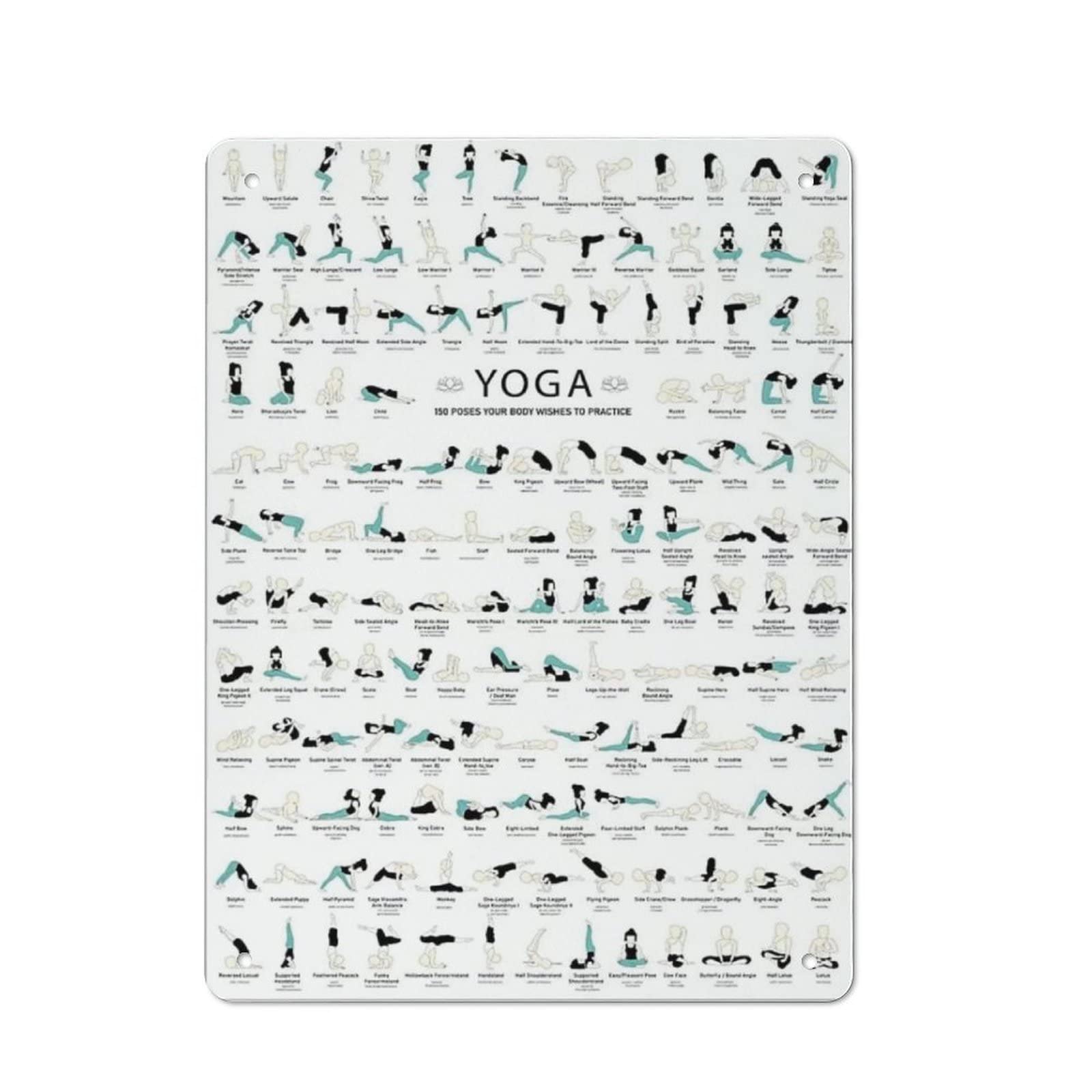 AOOEDM Yoga Postures Metal Tin Signs for Man Cave Funny Art Wall Plaque Kitchen Bar Sign Coffee Shop Garage Wall Decor Hanging Decor