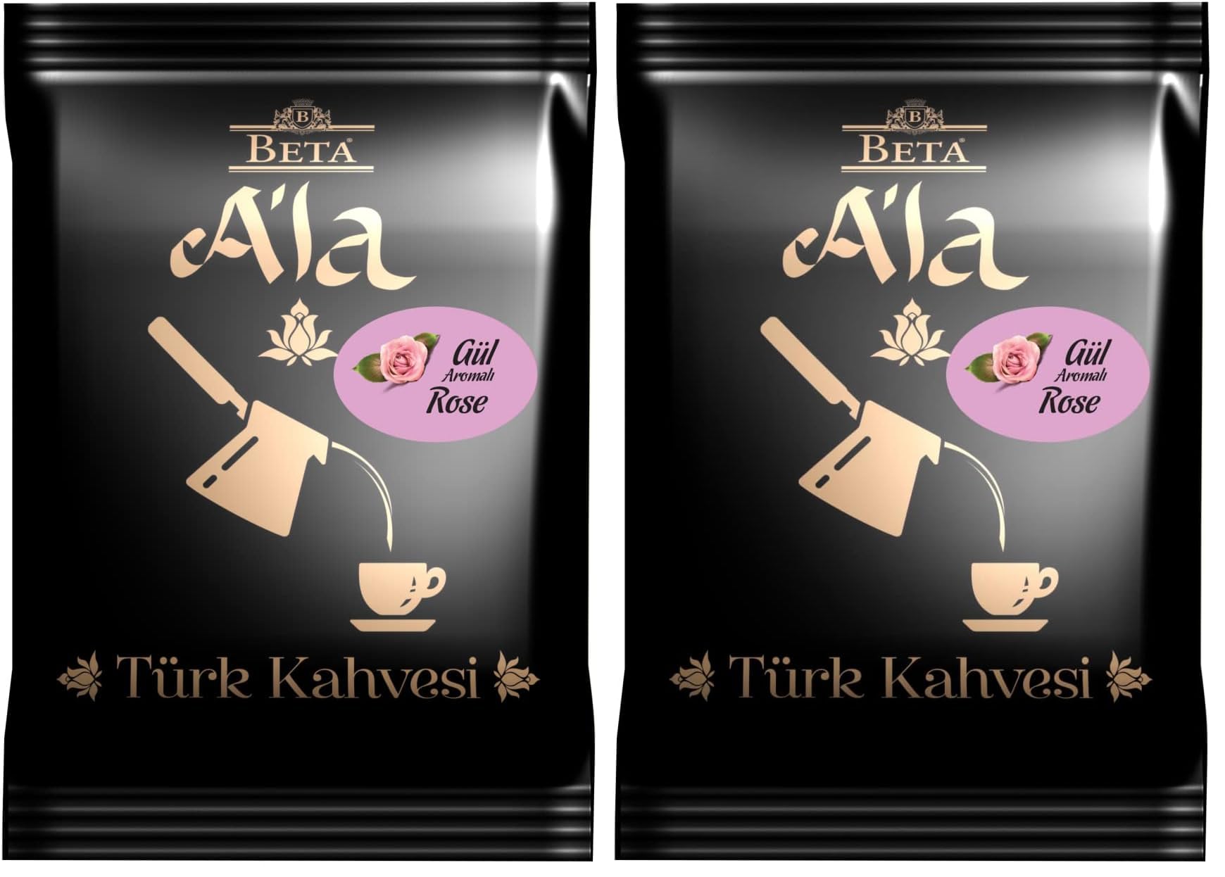 Beta A'La Gül Aromalı Türk Kahvesi Metalize Poşet 100 Gr (2 paketi)