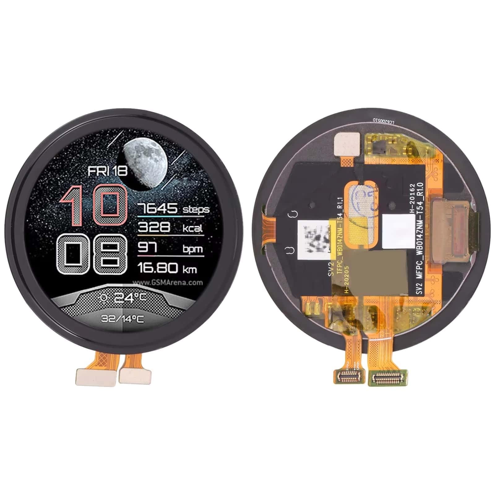 YOOOKOOO - Pantalla LCD para Huawei Honor Watch GS Pro con digitalizador, pieza de repuesto de reparación de montaje completo (con marco blanco)