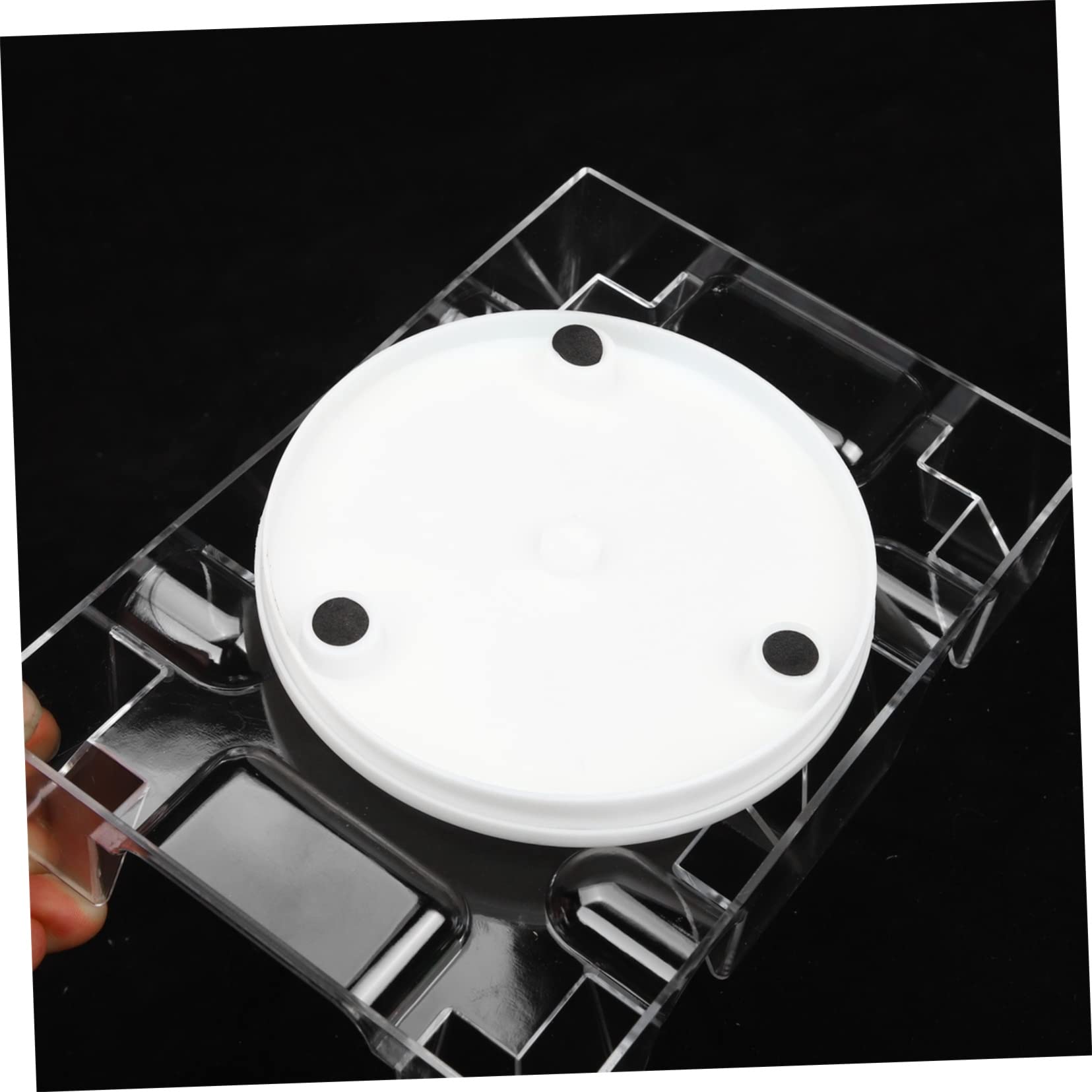 FAVOMOTO Dual Deck Revolving Card Holder Poker Case Tray Playing Card Holders Deck Stand Poker Case Display Case Poker Holder