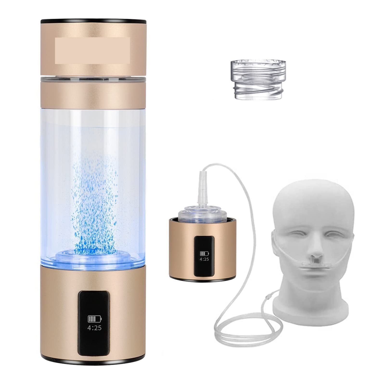 CVFRDD Hydrogen Rich Water Generator Bottle SPE+PEM Dual Chamber lonizer Cup + H2 Inhalation Device