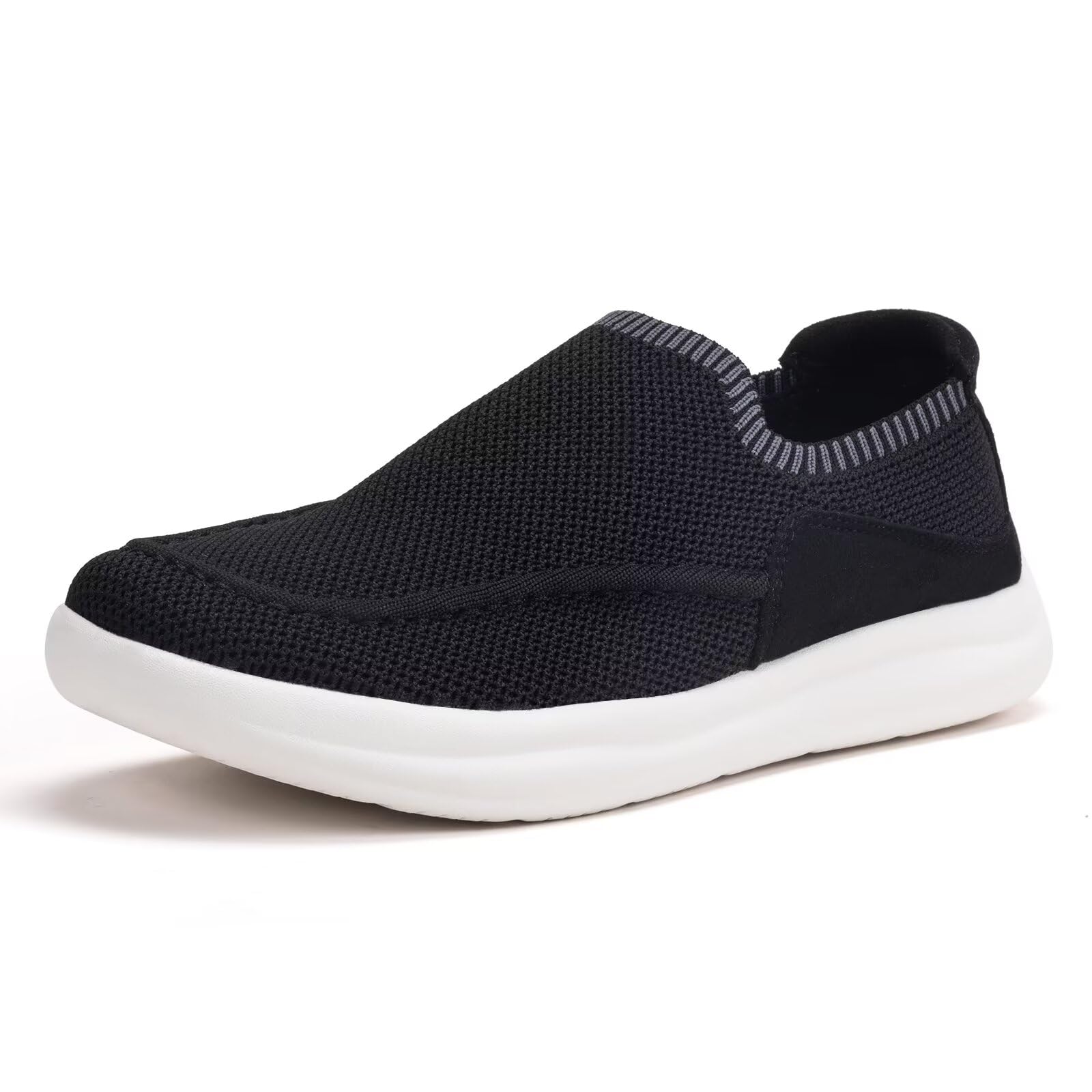 BEJINASH Women's Walking Shoes Wide Toe Box Knitted Slip-on Shoes for Women Comfortable and Soft Casual Work Loafer Shoes