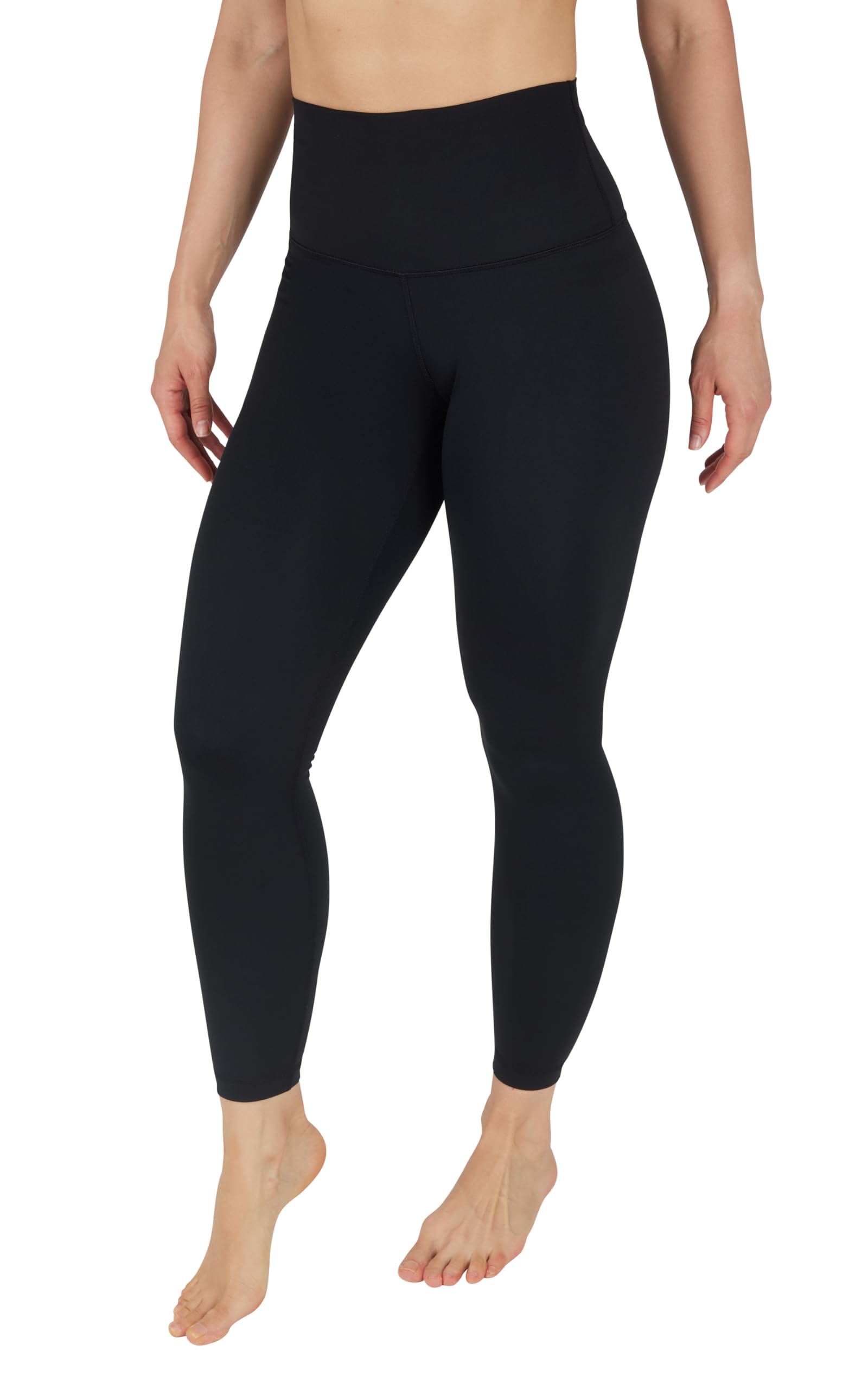 90 Degree By Reflex High Waist Legging 7/8 Tummy Control Yoga Workout Pants - Classic Black - Large