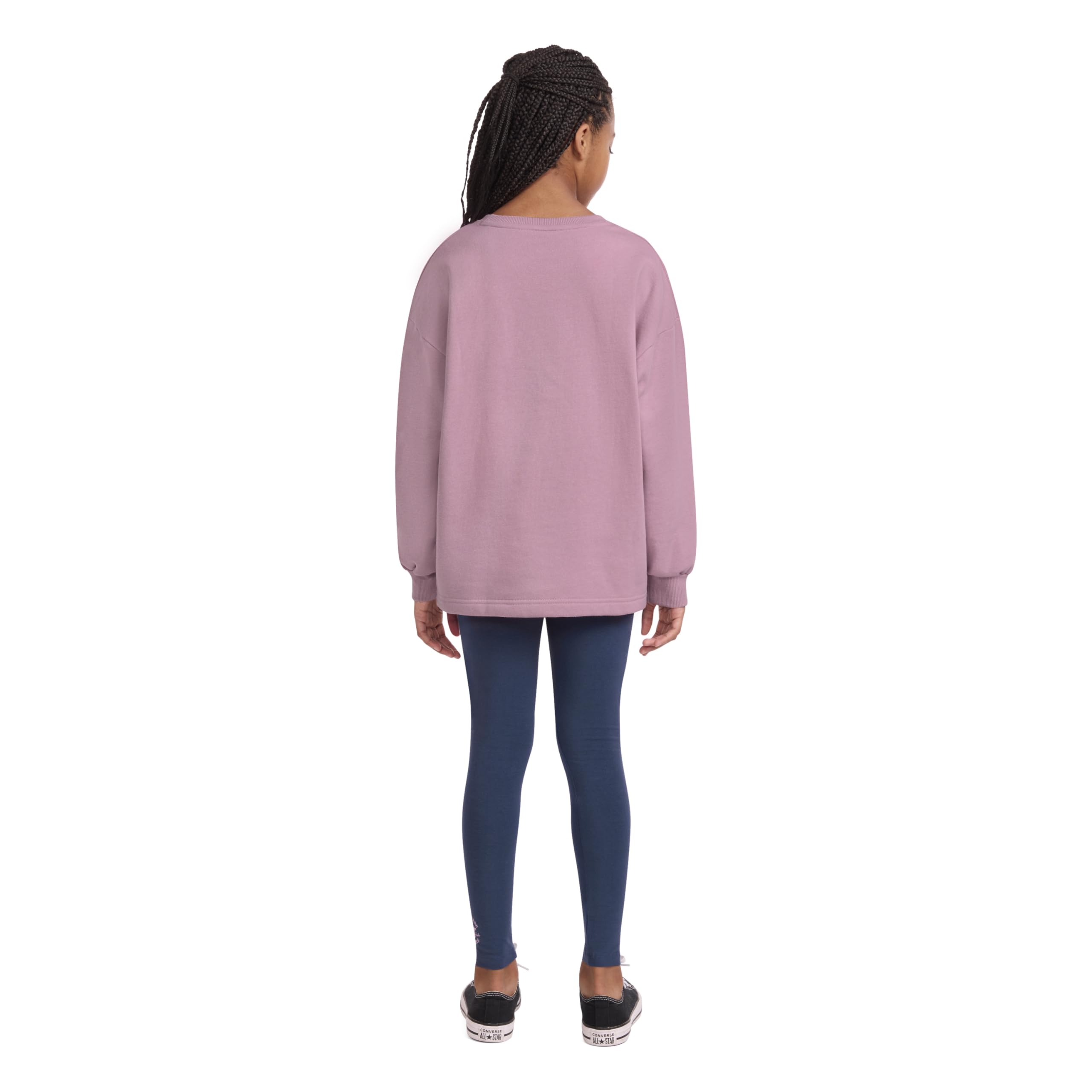 Converse Tuta da Ragazza Crewneck Legging Rosa Taglia 12-13 A Codice 4CG229-BFK