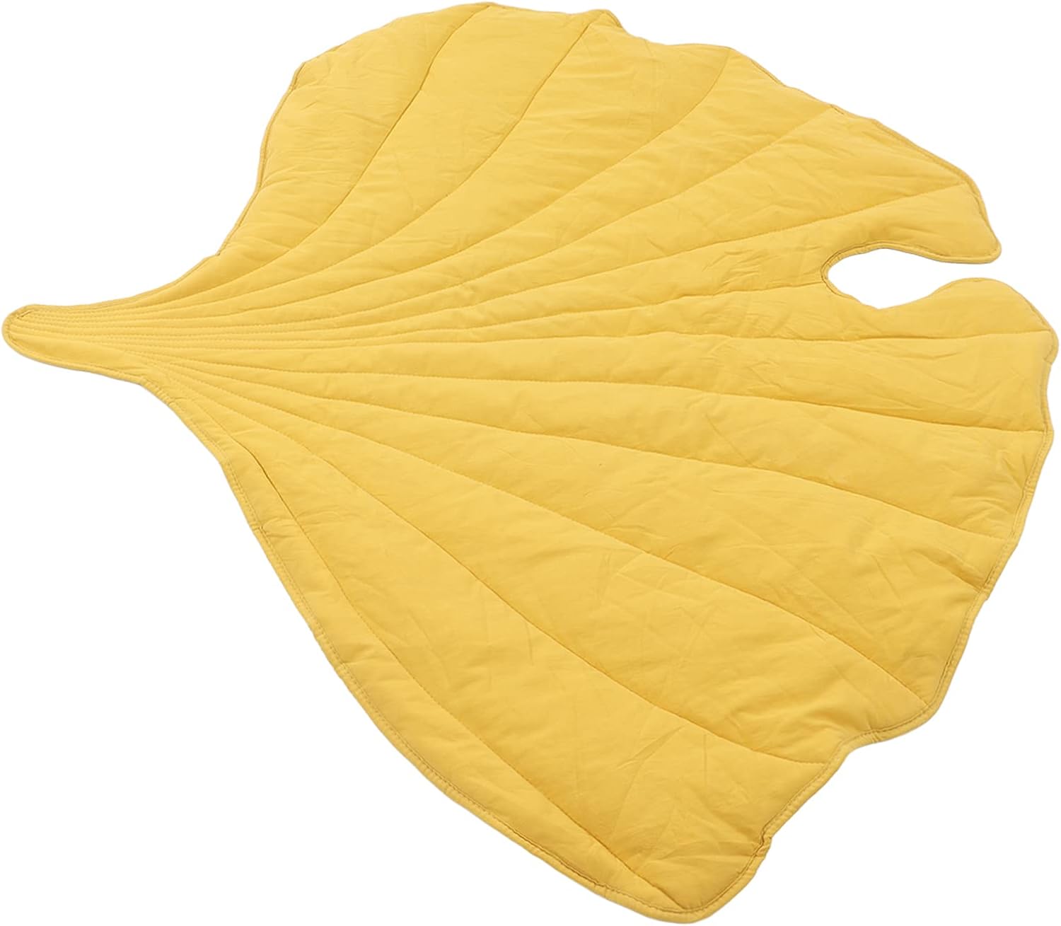 Garosa Leaf Shaped Rug Cotton Baby Play Mat Leaf Baby Play Mat Bay Window Floor Mat Baby Climbing Mat Childrens Room Decoration 39.8 x 48.0 inches(Yellow)