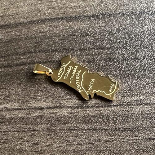 Xusamss Fashion Stainless Steel Portugal Cities Map Pendant Necklace3