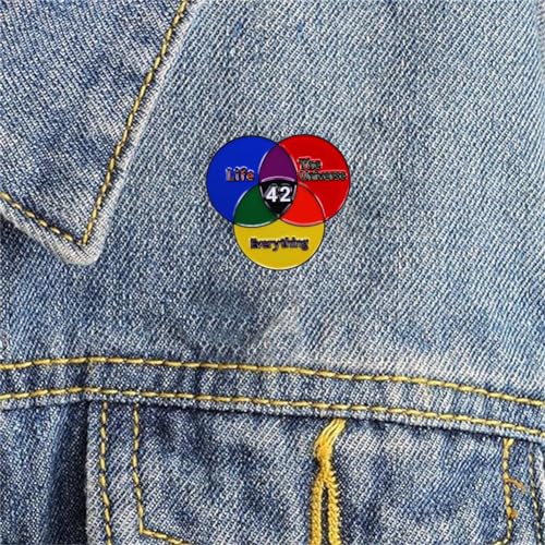 Image of Life Everything The Universe Enamel Pin Collar Pin Crossed Circle Backpack Brooch Jacket Hat Jewelry Accessory