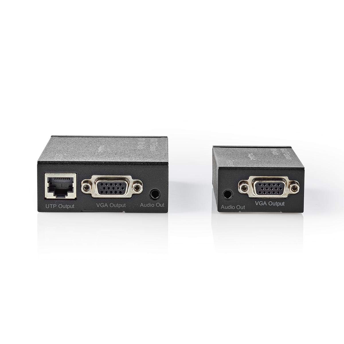 Nedis CREP5930BK extender VGA e audio | Fino a 300 m | tramite cat. 5e Cat. 6 | Trasmettitore e ricevitore