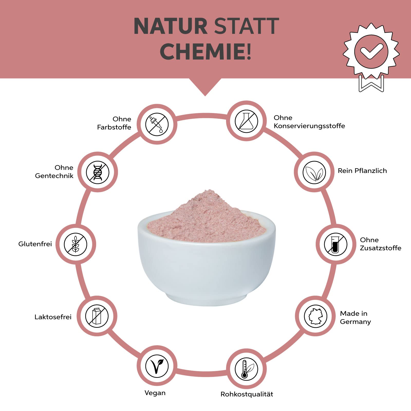 Camu Camu Pulver 1kg hochdosiert mit natürlichem Vitamin C aus Brasilien | 100% ohne Zusatzstoffe in Rohkost-Qualität