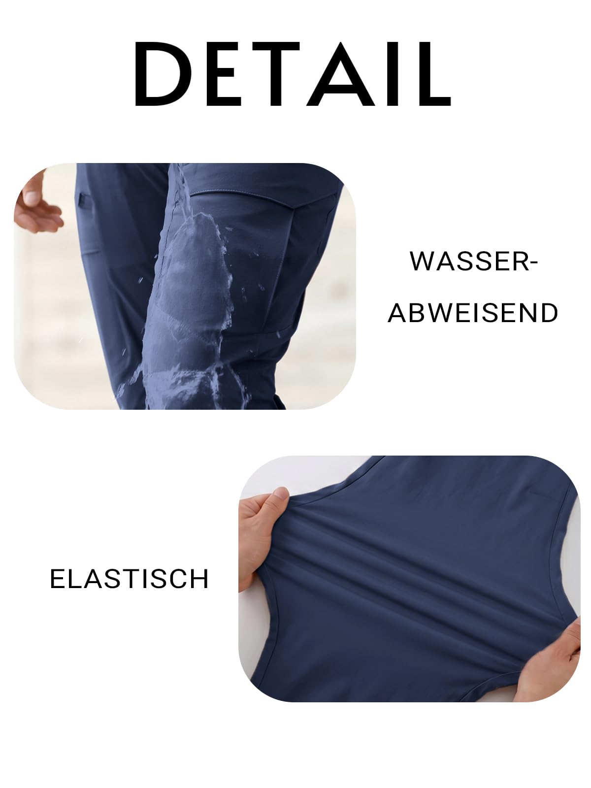 Runcati Herren Outdoor Wanderhose Wasserabweisend Cargo Hose