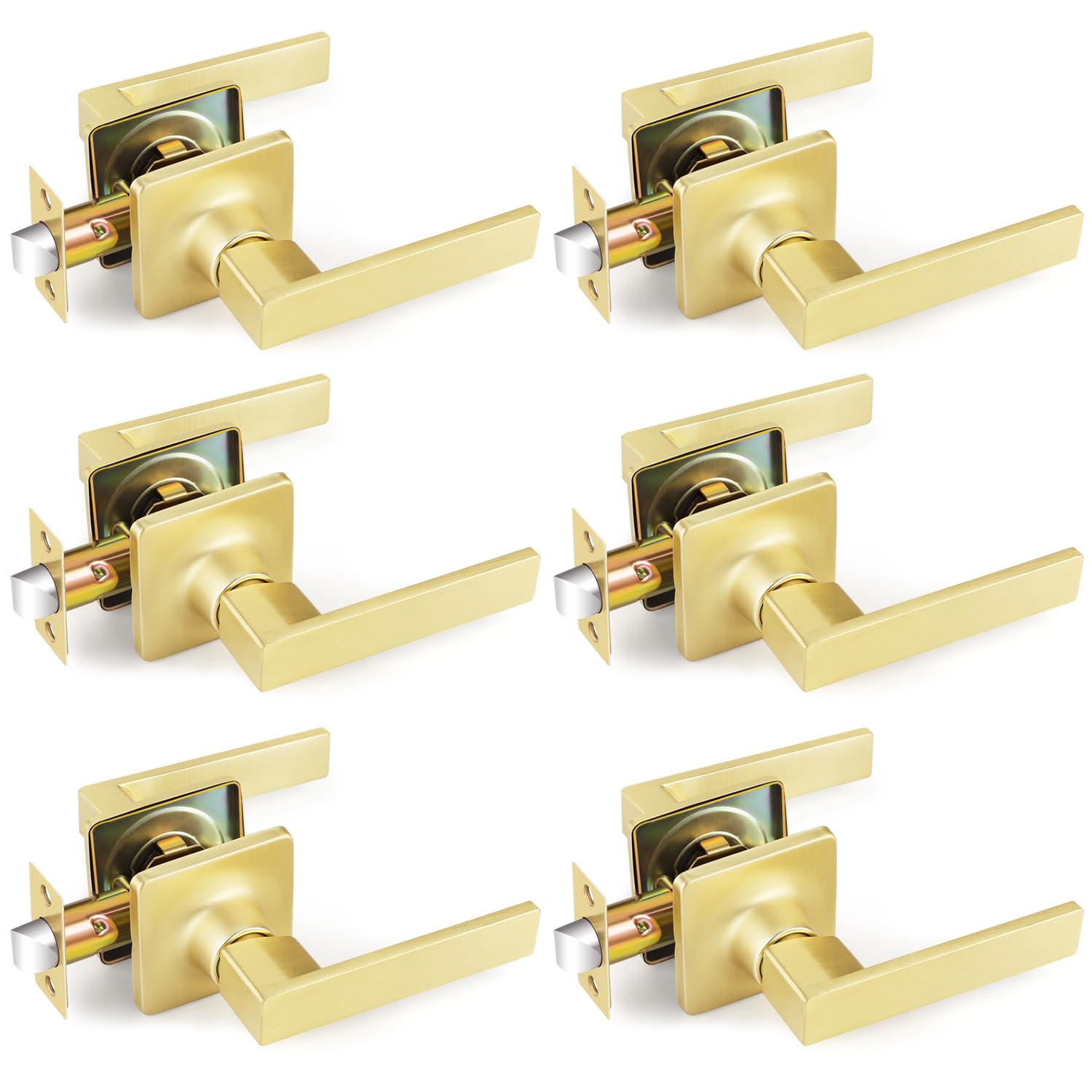 Interior Door Hardware EHOMEWARE 4 Pack Gold Door Knobs - No Lock Passage Handles For Interior Doors Door Handles - View #10