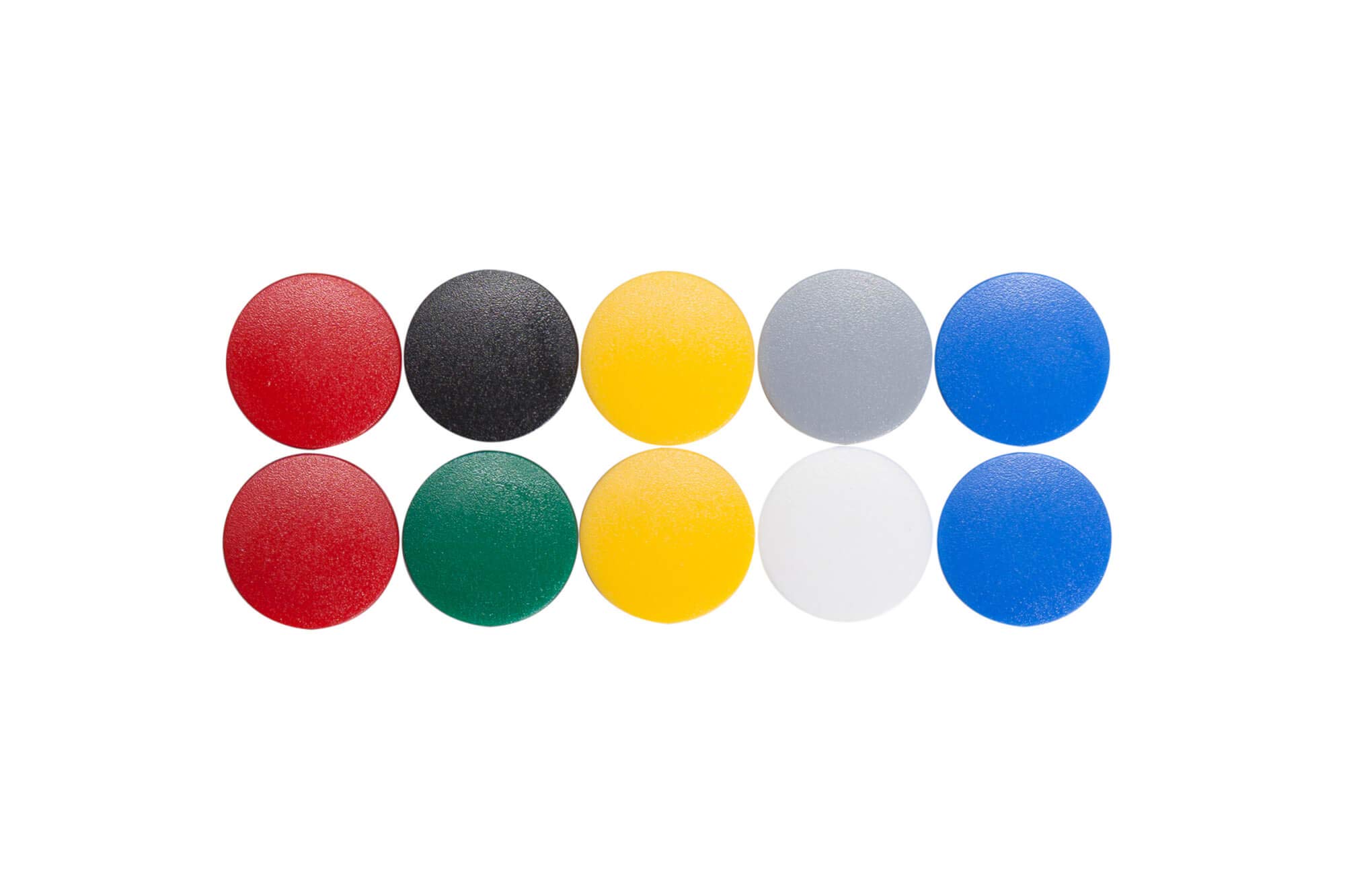 MAUL MAULsolid Magnets Diameter 20 mm (Pack of 10) Mini Magnets Made of Plastic with 300 g Adhesive Force Strong Magnets for Whiteboard and Magnetic Board Ideal for Office, Home Office and Workshop