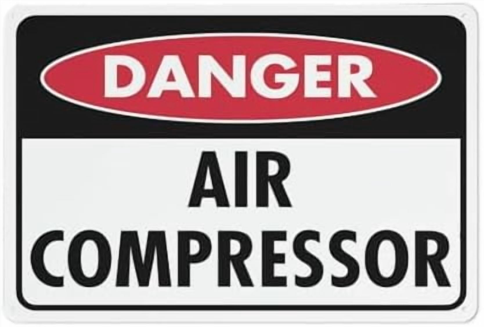 (2-Pack) Metal Tin Sign Danger Air Compressor Sign Warning Sign Home Kitchen Farm Garden Garage Wall Decor 12X8 Inch