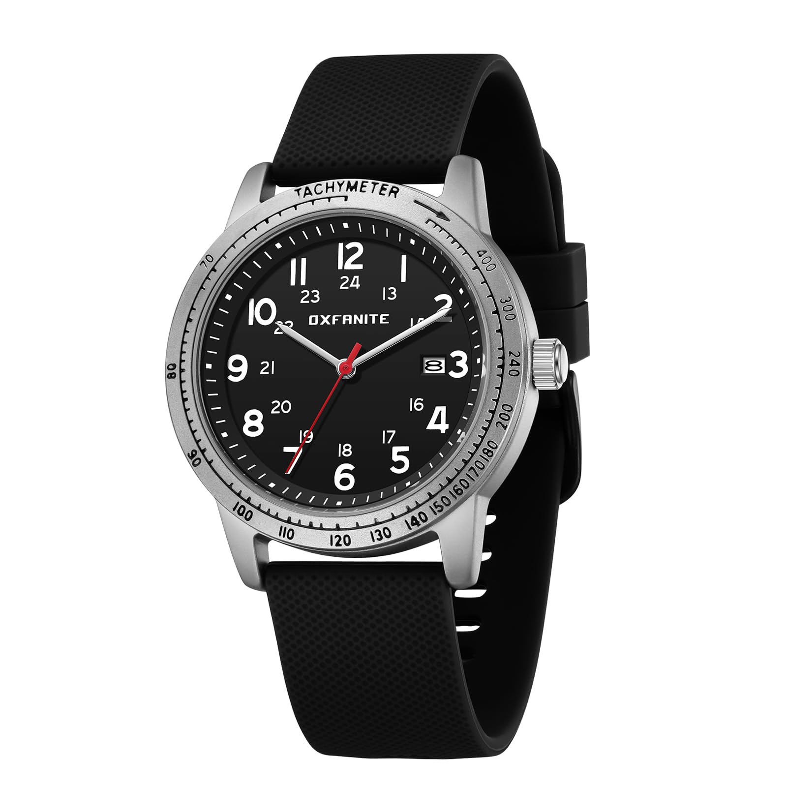 Orologio da polso da uomo, facile da leggere, impermeabile, con cinturino in silicone, 24 ore su 24, stile militare, tattico, casual