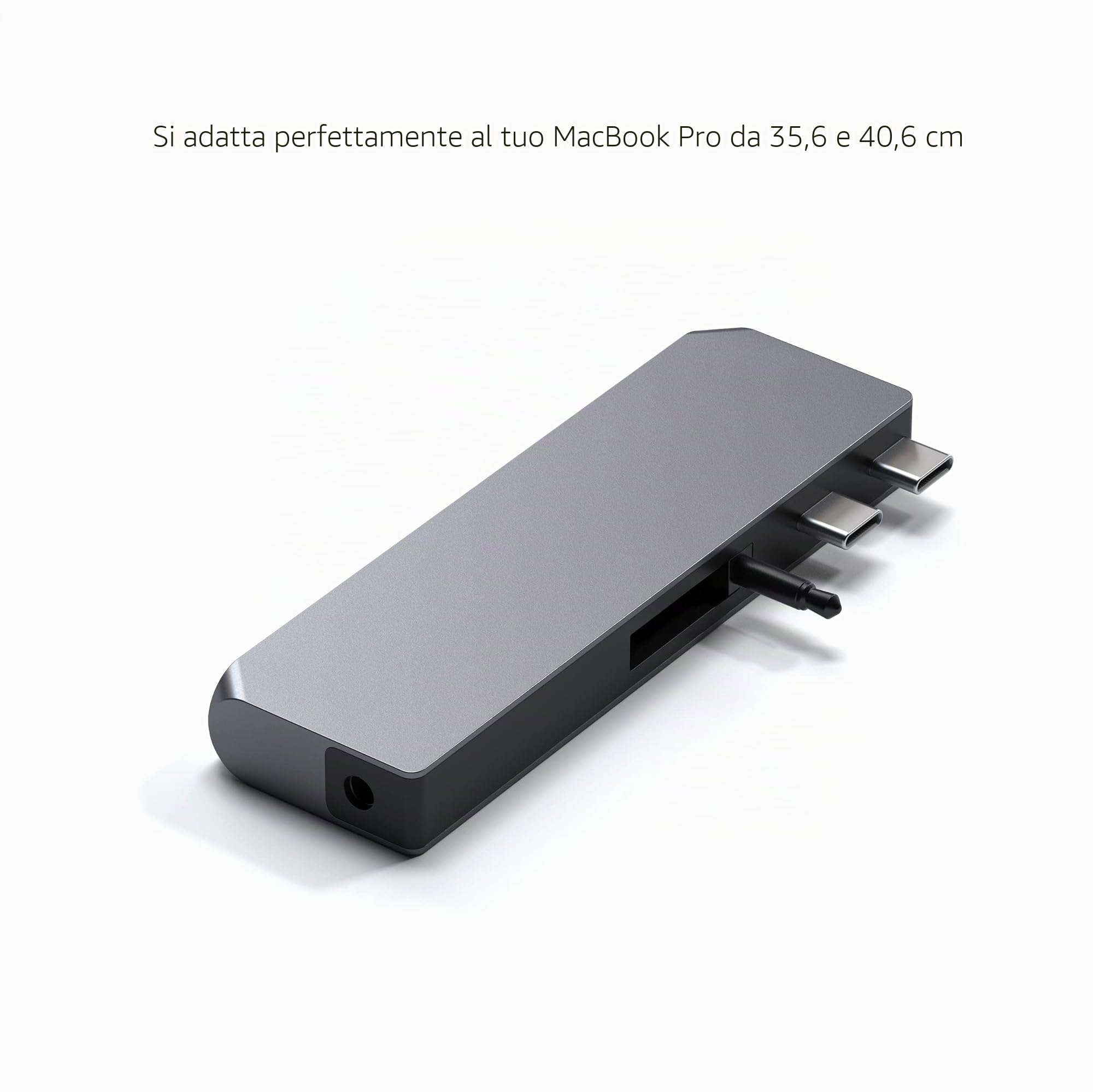 SATECHI Hub Dual USB C Pro 6 in 1, USB4 40Gbps, HDMI, 100W, Grigio | Per MacBook Air e Pro, video fino a 5K@60Hz, Ethernet, 1x USB-C e 2x USB-A a 5Gbps, porta audio