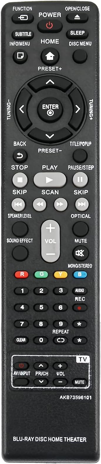 Allimity New Replacement Remote Control AKB73596101 fit for LG 3D Blu-ray DVD Home Theater System BH6220S BH6320H BH6420P BH6520T BH6620P BH6620S BH6620T BH5140S BH4120S BH6730S BH6820SW BH6830SW