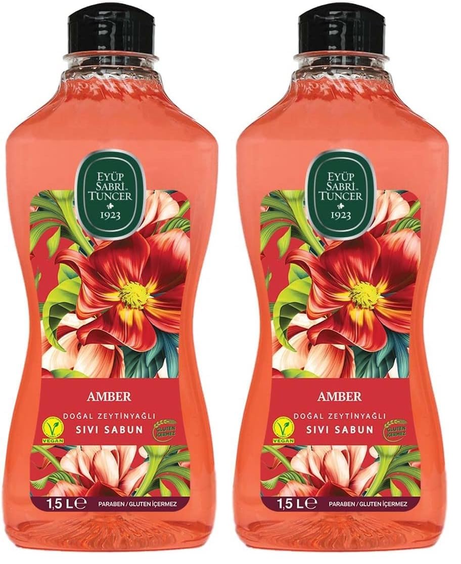 Eyüp Sabri Tuncer Doğal Zeytinyağlı Sıvı Sabun Amber 1,5 L Pet Şişe (1 x 1500 ml) (2 paketi)
