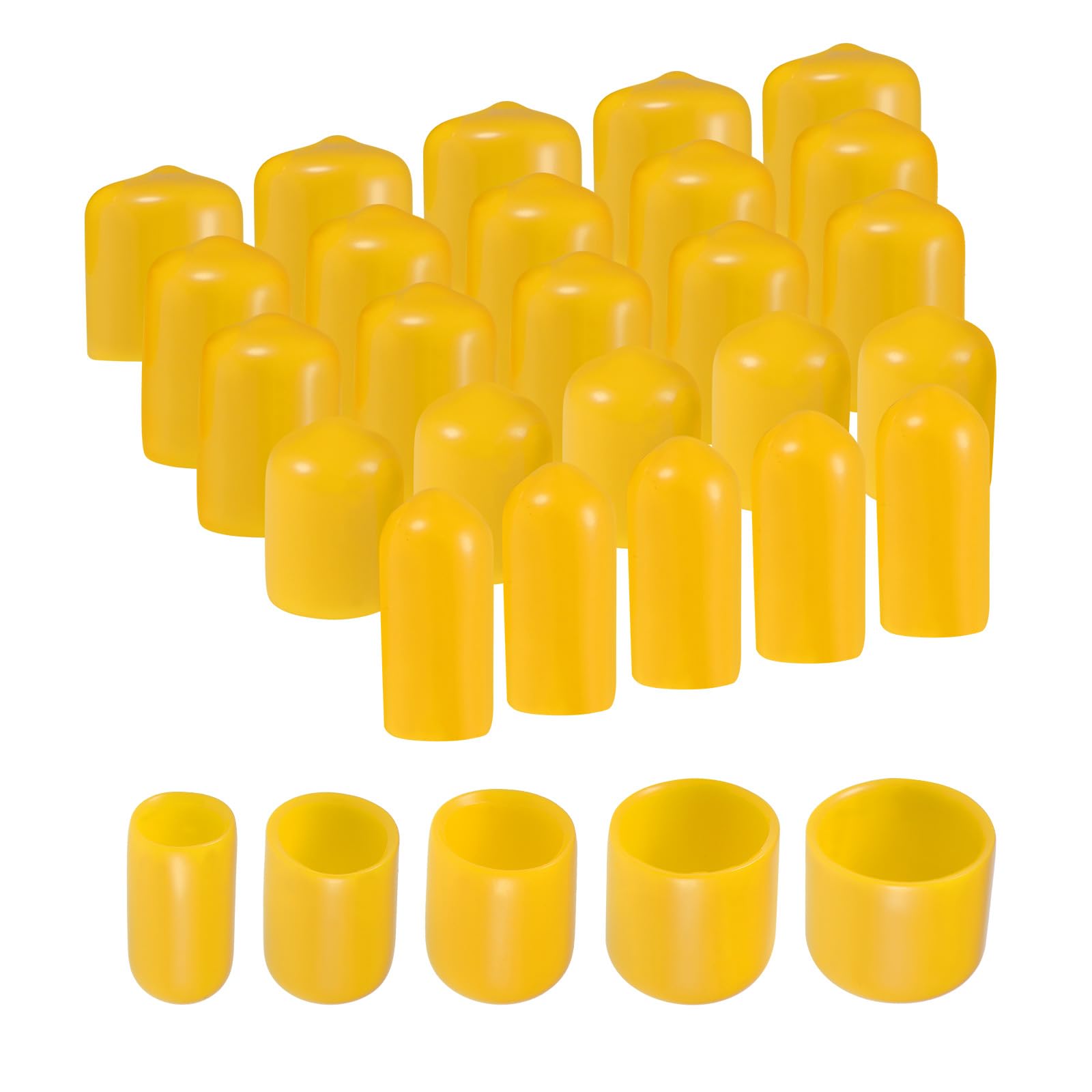 Embout rond en caoutchouc 1,9 cm jaune uxcell pour tube métallique et capuchon de protection