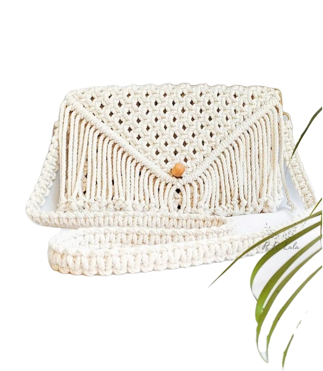 R.R.LALA Womens Macrame Clutch Bag With Sling Macrame Cross-Body Bag, Macrame Bag, Macrame Purse, Over The Shoulder Bag, Color: Off White Size Wxl 10X7 Inch (B0CCD9MG3H) Amazon Price History, Amazon Price Tracker