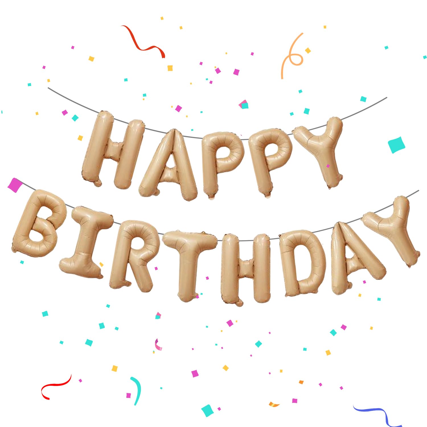 Caramel Happy Birthday Balloons Banner Happy Birthday Sign Letter Balloons 16 Inch Happy Birthday Balloon for Boys Girls Adults Happy Birthday Foil Balloons Happy Birthday Decorations