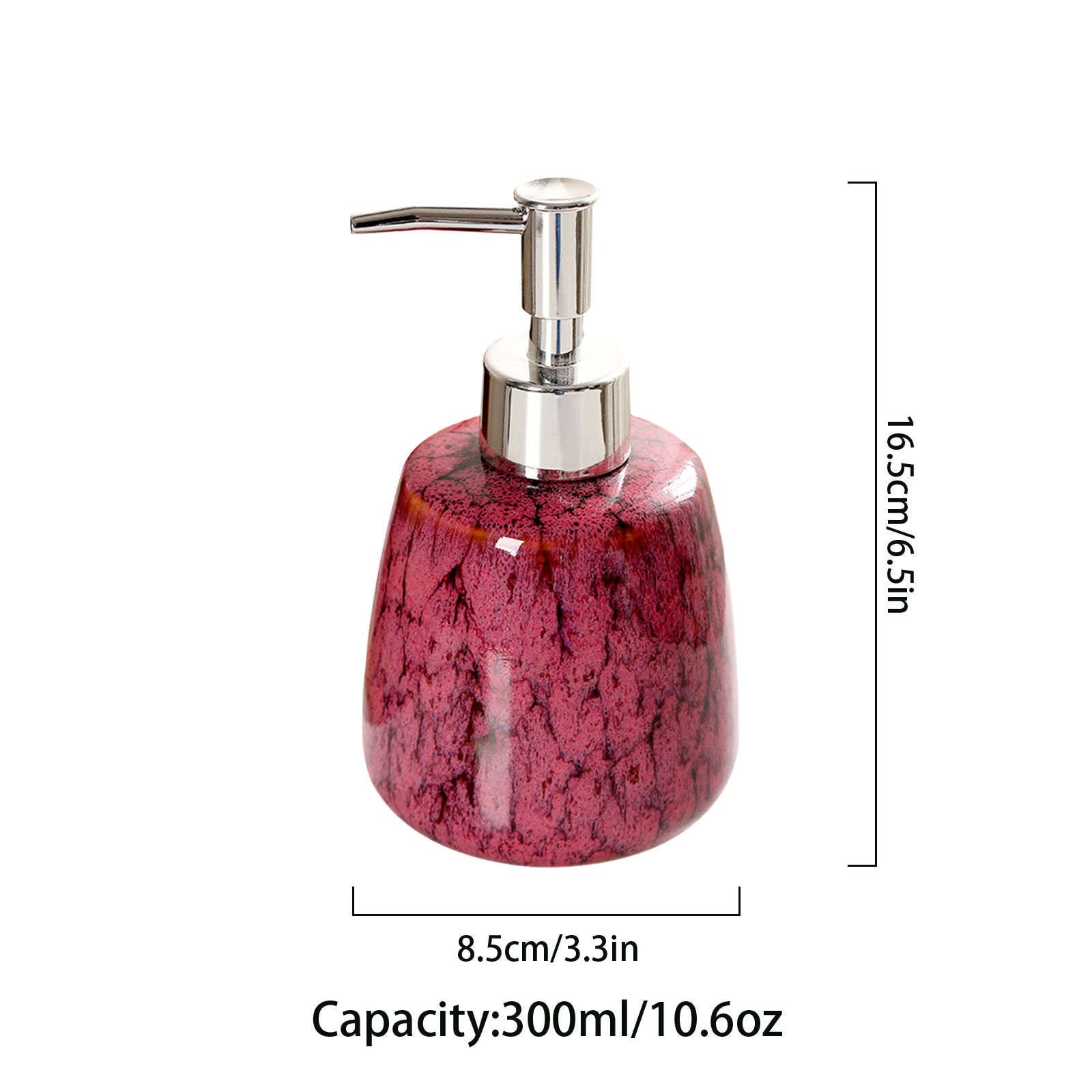 Keramik-Seifenspender, 300 ml, 10,6 Unzen, mit Pumpe, nachfüllbar, Lotion for Badezimmer, Waschtisch, Arbeitsplatte, Shampoo, Dusche