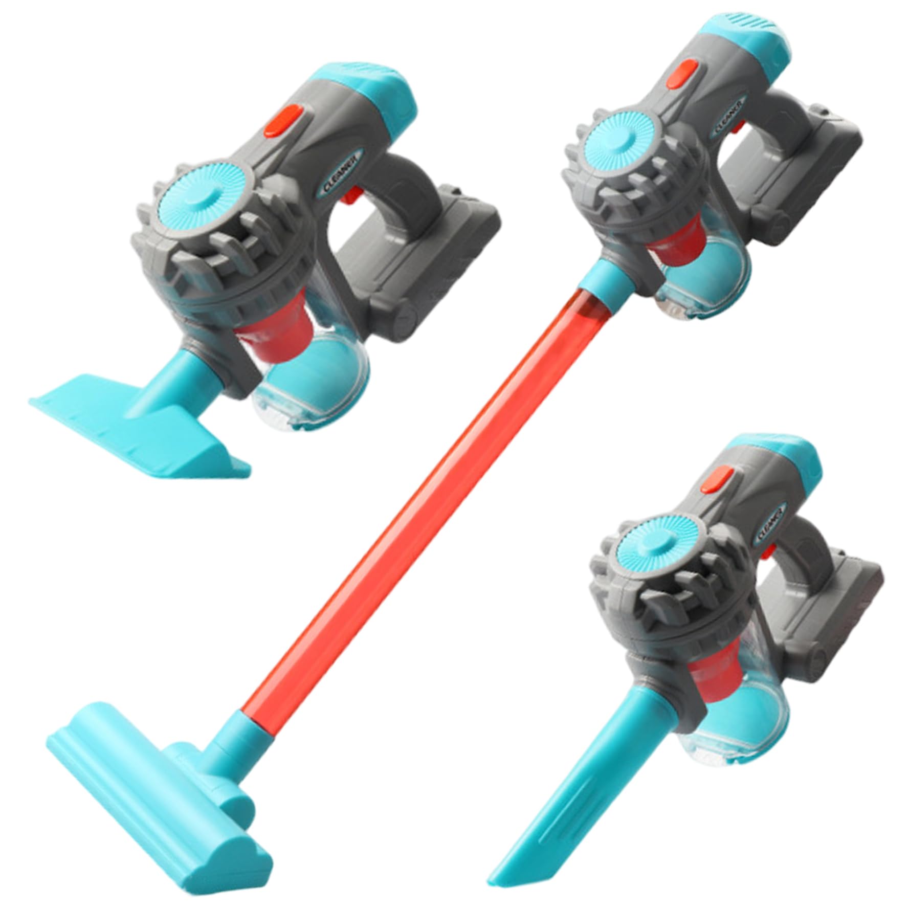 Aspirapolvere per bambini, aspirapolvere realistico per giochi di finzione con 3 accessori e suoni, set di pulizia interattivo per giochi di ruolo per stimolare l'immaginazione dei bambini, Blu.