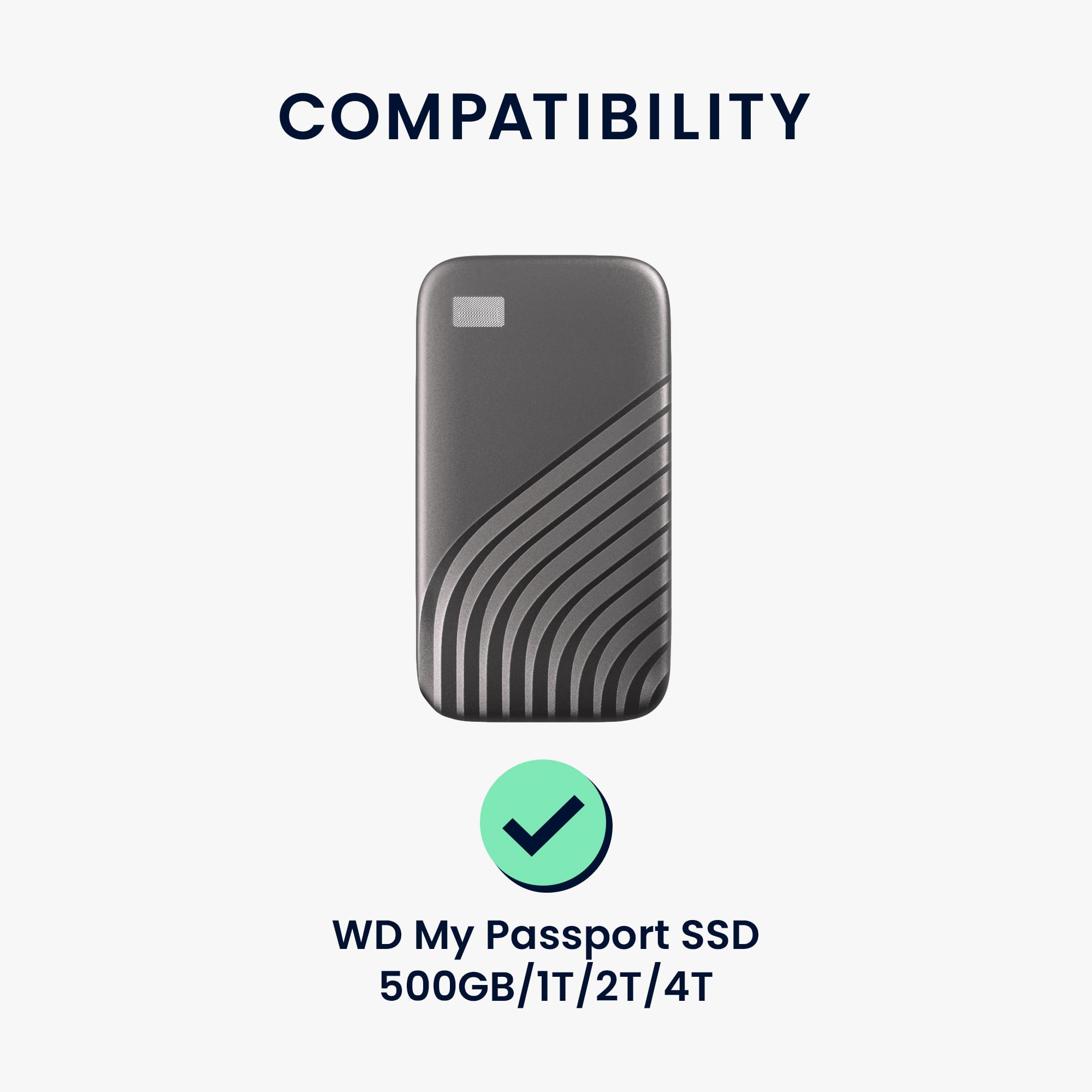 kwmobile Silikonowe etui kompatybilne z WD My Passport SSD 500 GB / 1T / 2T / 4T - etui ochronne na dysk SSD - ciemnoniebieskie