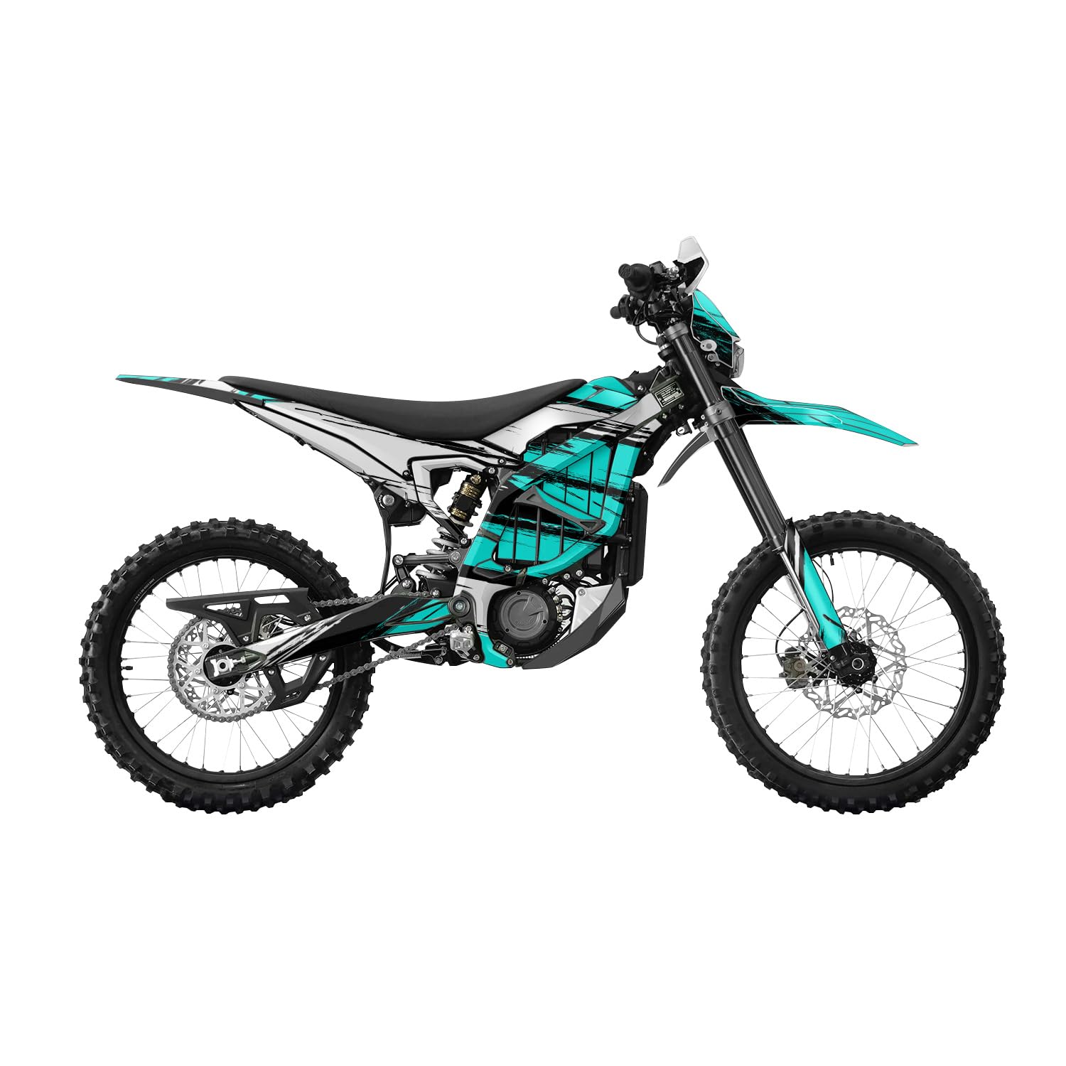 Surron Ultra Bee Graphics Kit Wrap - Grunge Stripe Cyan - Sur-Ron Skin - Premium 3M Vinyl Protective Wrap Decal Cover - Easy to Apply | Crafted in The USA by MightySkins