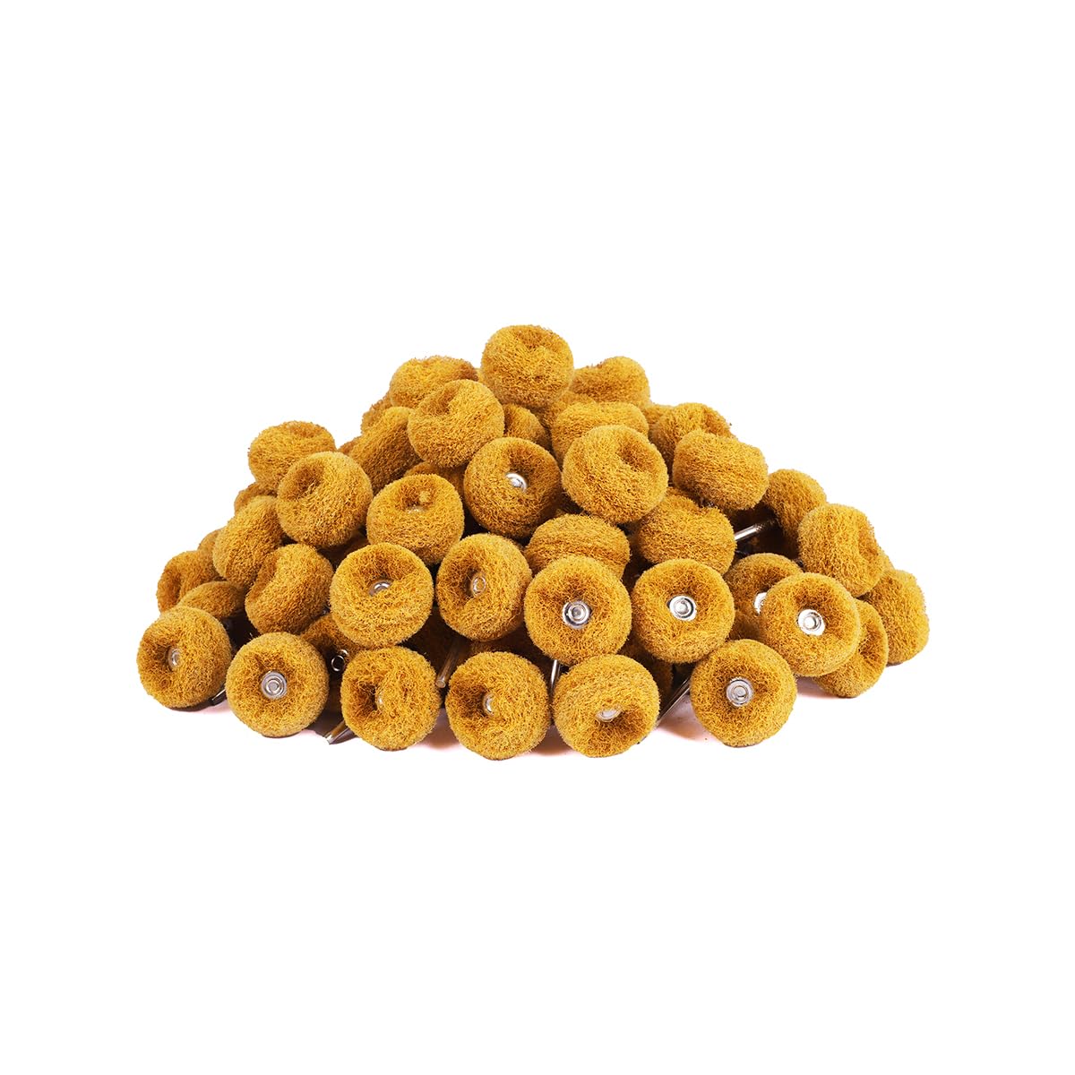YIEPET 120Grit 100Pcs Upgrades Abrasive Buffing Wheels,Wheels Burr for Rotary Tools-1/8(3mm) Shank,Rust Removal