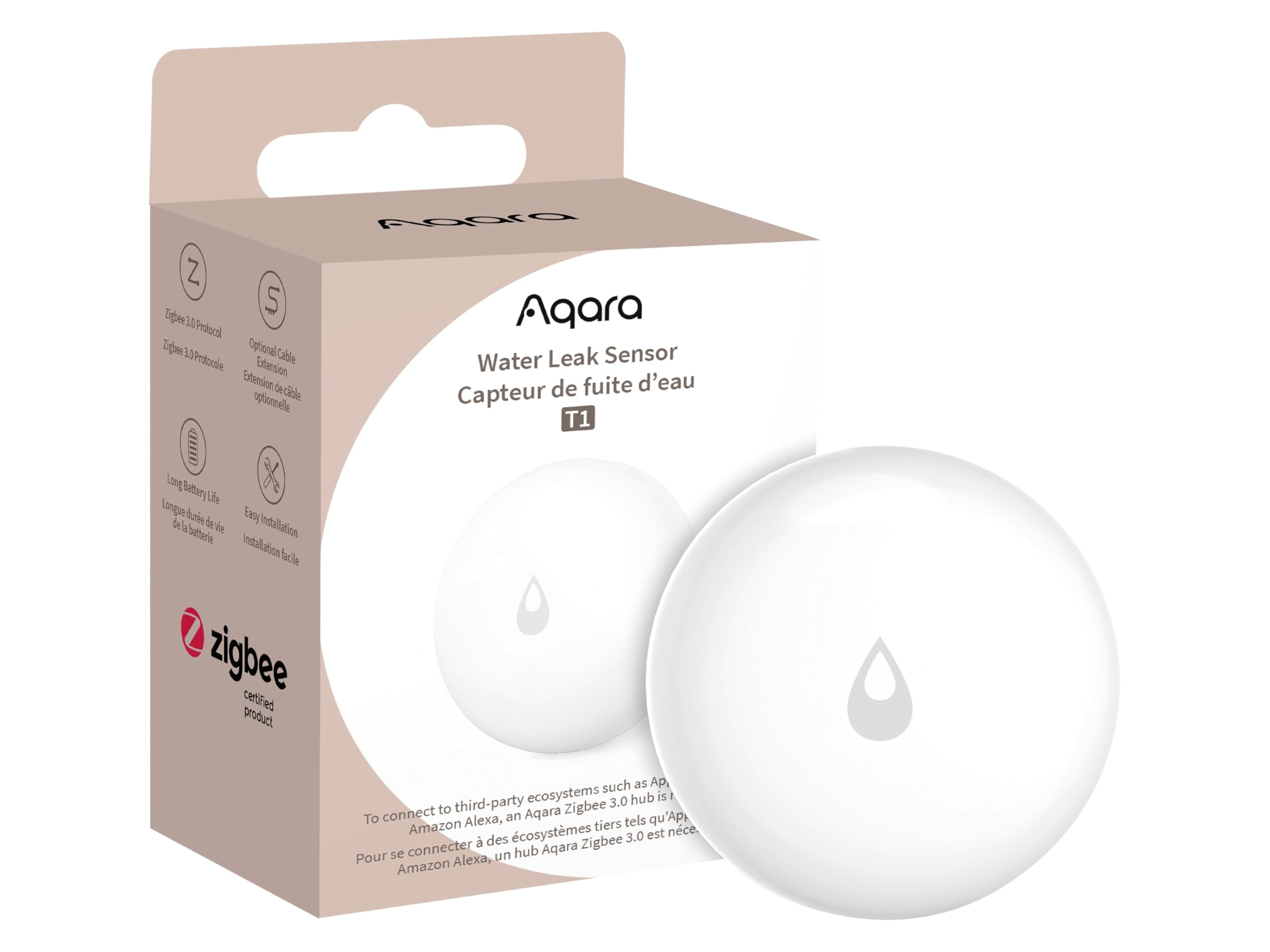Aqara - Water Leak Sensor T1 - Protect Your Home from Water Damage