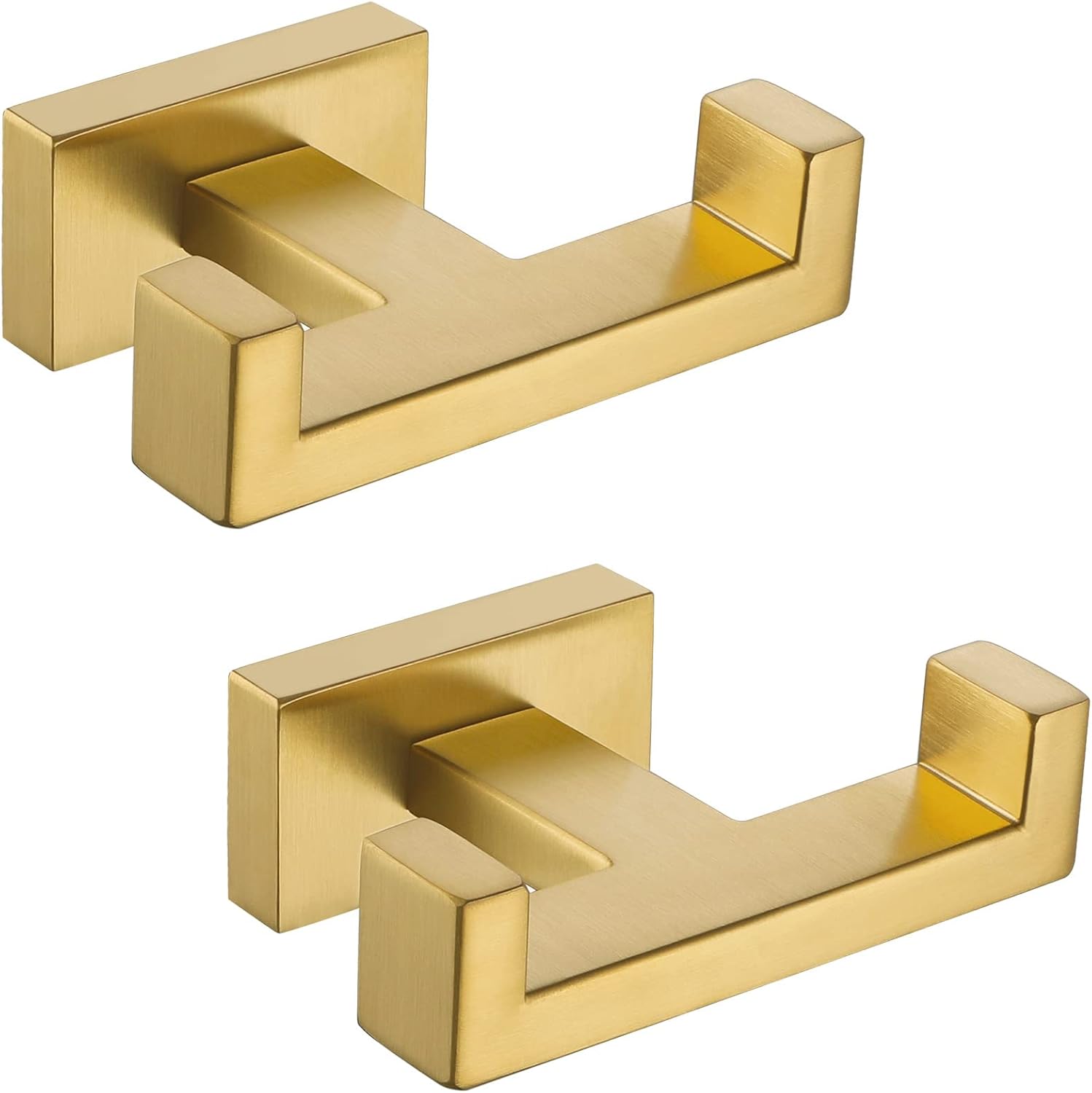 Angle Simple Double Towel Hook Brushed Gold 2 PCS, SUS304 Stainless