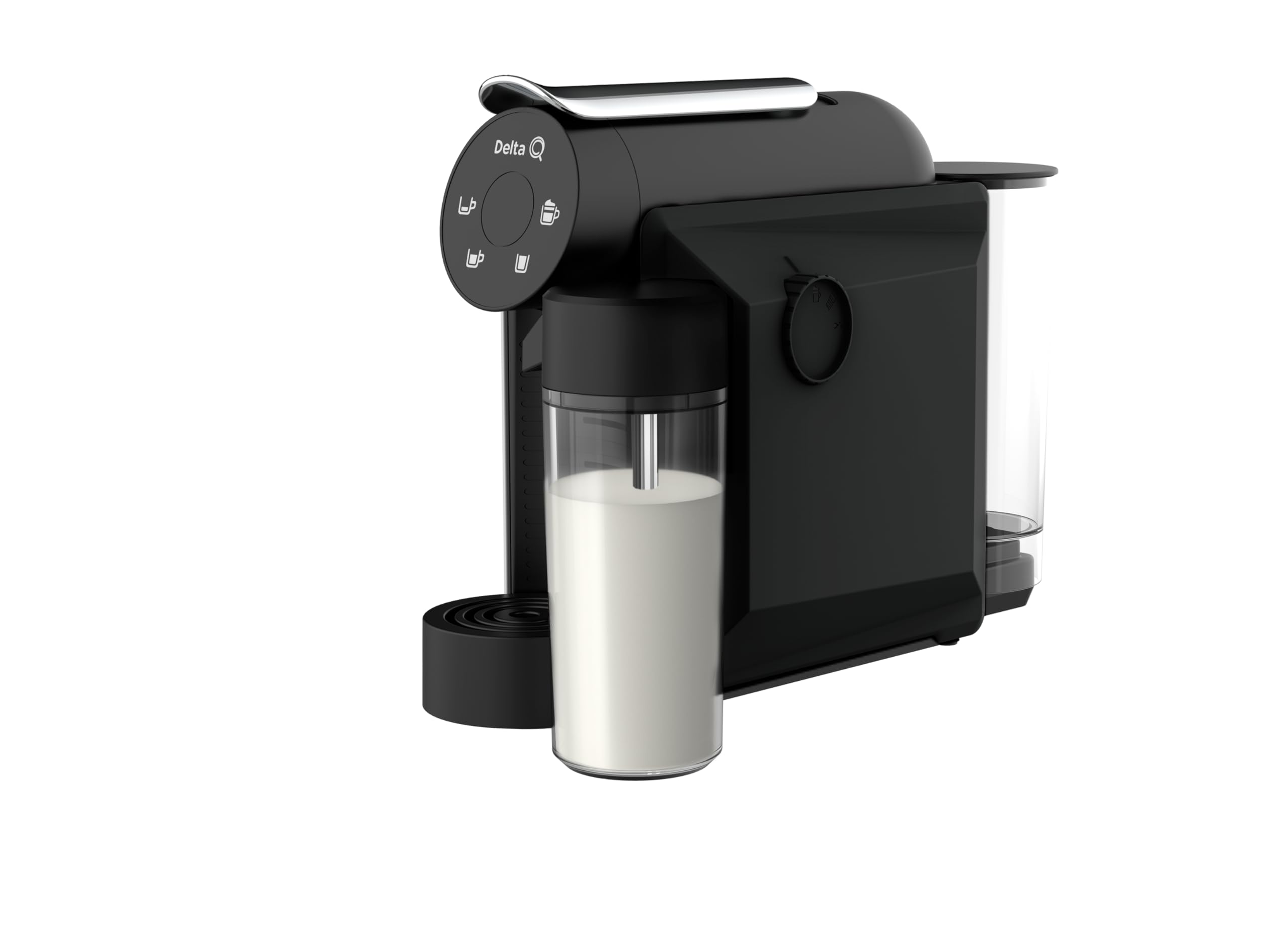 Delta Q MiniMilkQool Negra - Cafetera para cápsulas Depósito para leche. Compacta Versátil y Minimalista - Fácil de usar