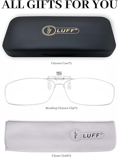 Miniatura 6 de LUFF Lentes de lectura con clip anti-azul que pueden voltear para mujereshombres