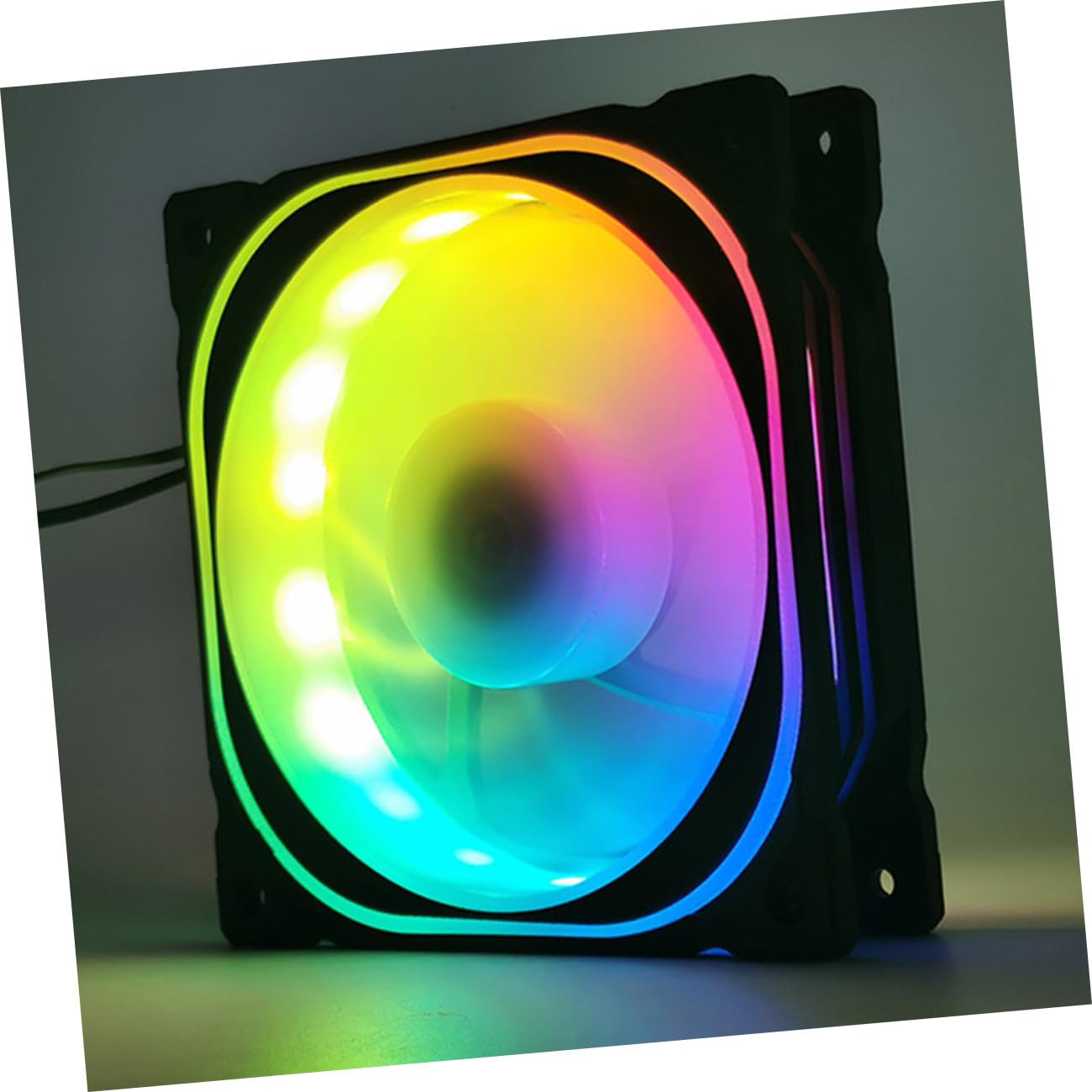 Garneck Ventilador de Refrigeración LED Rgb de 12cm para PC con Controlador Estándar, Iluminación Rgb y Plástico para Celebracion Verano