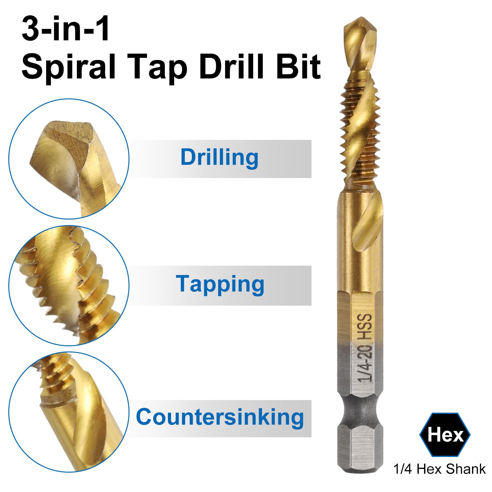 Drill & Tap Set - 6 Pieces High-Speed Steel -3 Drill & Tap Set - 6 Pieces High-Speed Steel -3