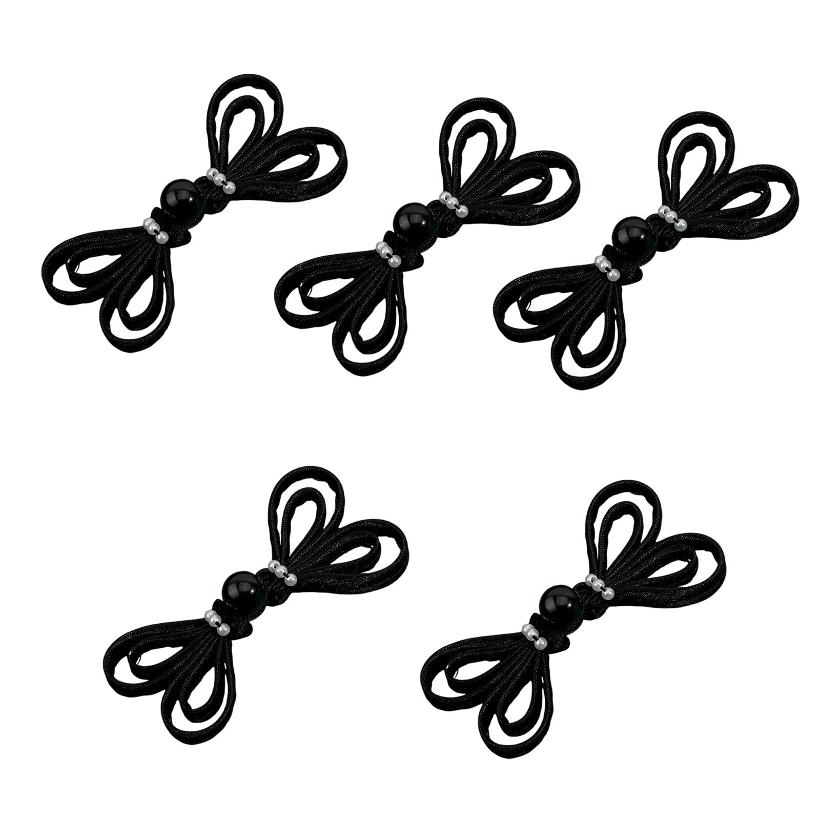 Tsophreniq 5pcs Cheongsam Sewing Fasteners Chinese Frog Button Chinese Closure Buttons with Beads for Sweater