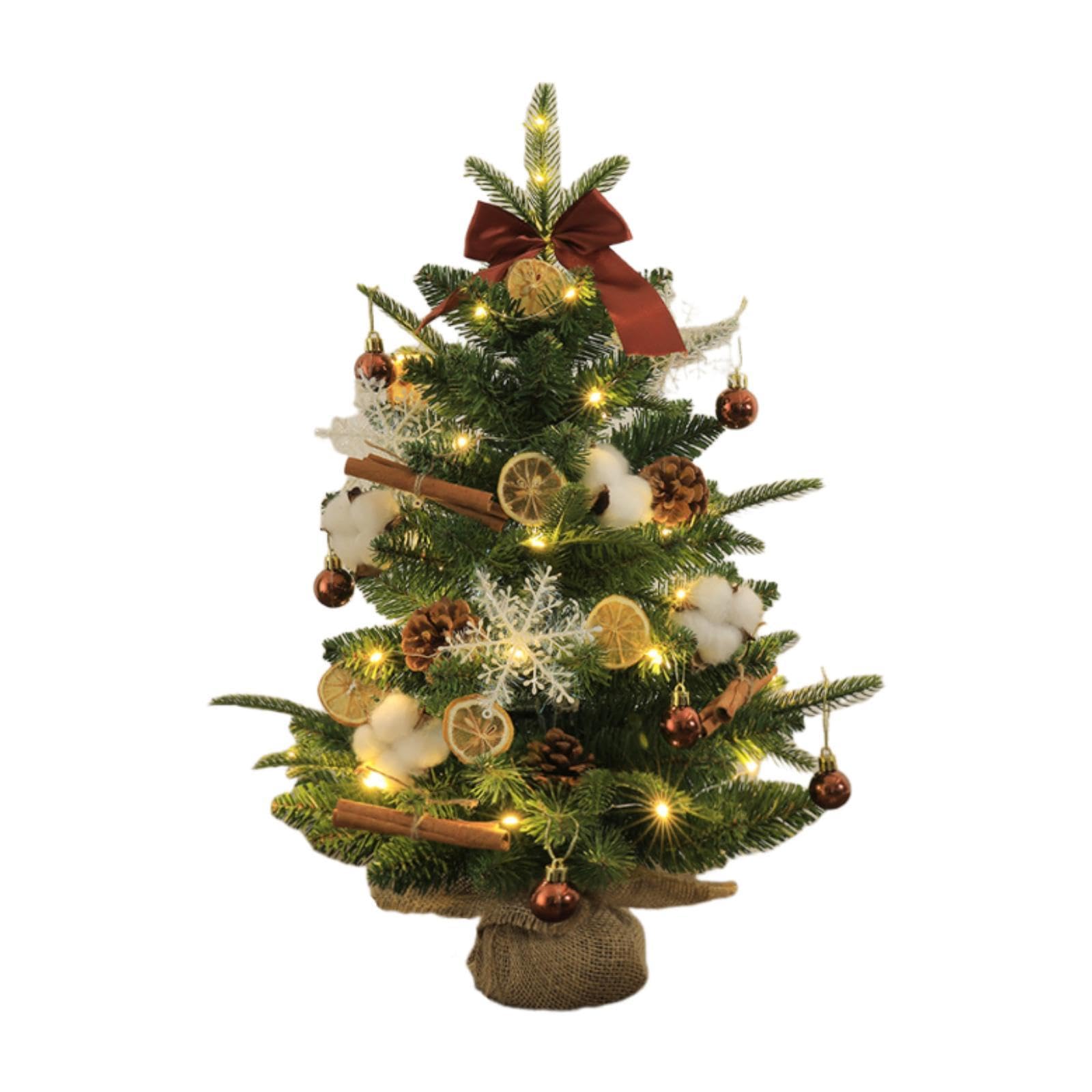 Harilla Albero di Natale Da Tavolo con Luci, Piccolo Albero Decorativo Artificiale, Pianta Artificiale per Ufficio O, 60 cm