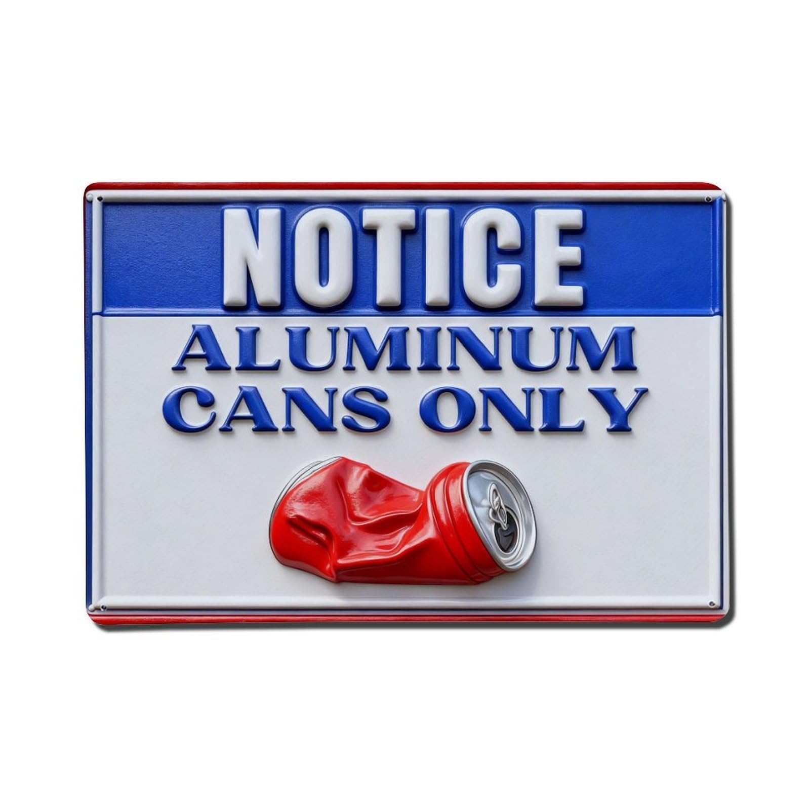 Iageret Vintage Notice Aluminum Cans Only Sign Metal Tin Sign Retro Wall Decor, Bar Garage Cafe Kitchen Home Wall Art Poster Decoration 8X12inches