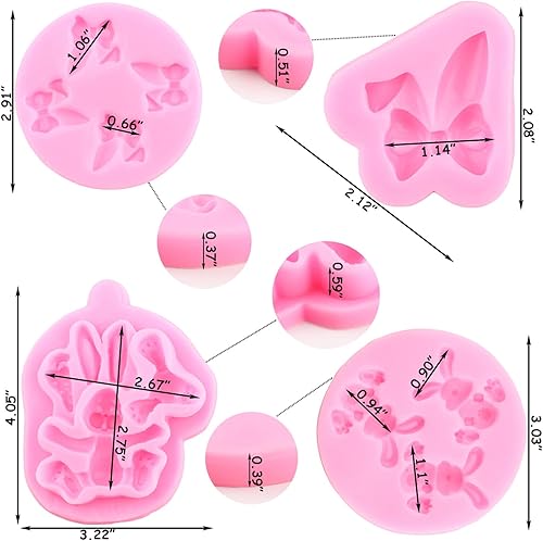 Vista 32 de ZiXiang Moldes para fondant de Pascua, moldes de silicona de conejo, molde de zanahoria y chocolate, molde de conejo, flor, caramelo para decoración