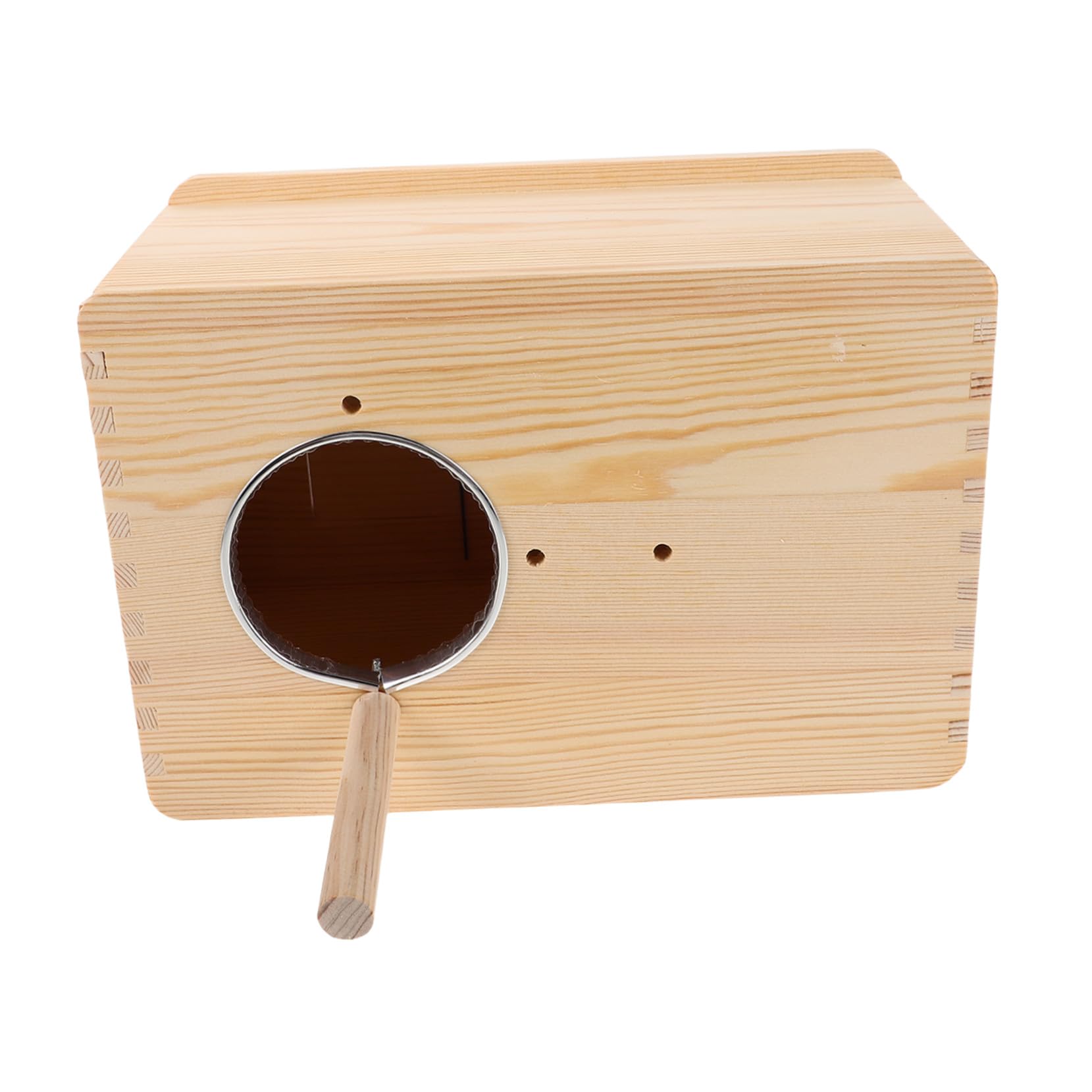 Caja Nido de Cría para Loros de Madera 25x18x15 Cm | Periquitos y Cacatúas, Casa Colgante para Agapornis, Bordes Lisos y Uso en Jardín o Patio
