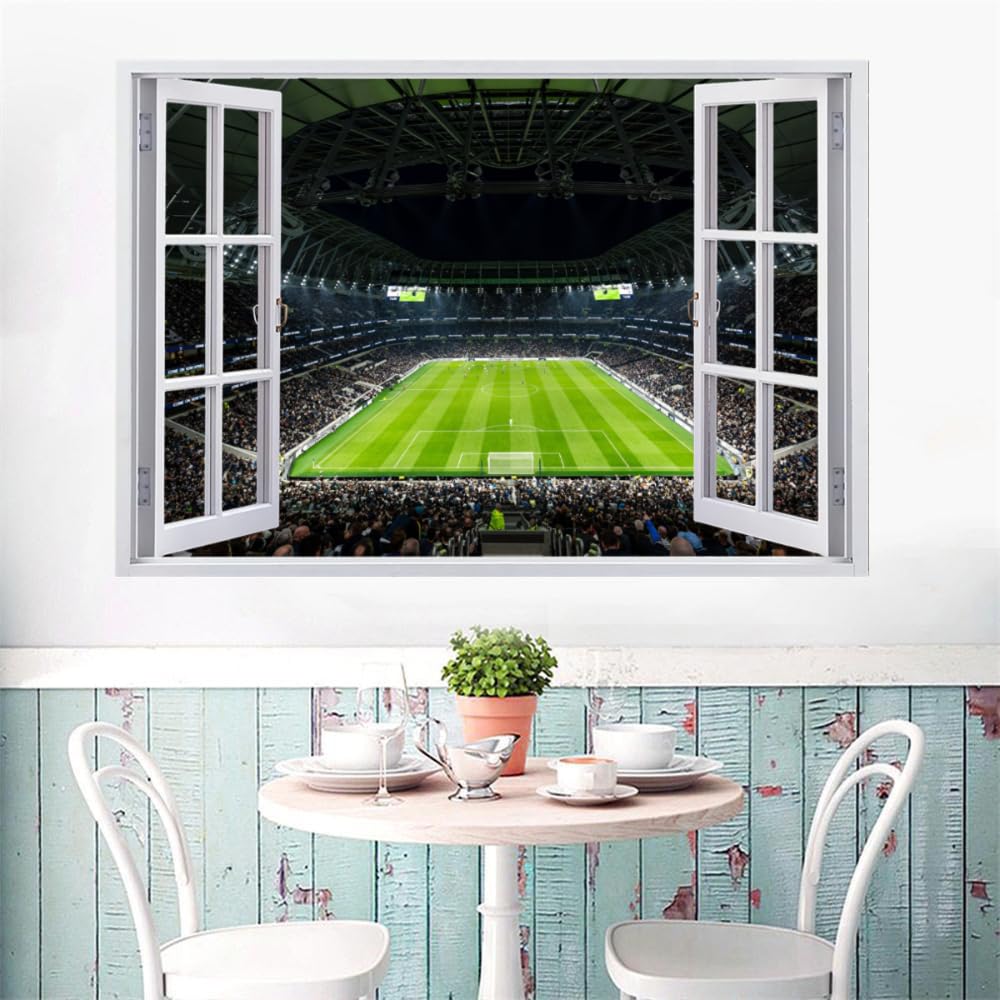 Decorazione Da Parete 3D, Campo Da Calcio Stanza Delle Autoadesivo Della Parete Smontabile Decalcomanie Per Camera Da Letto Per Bambini Nursery Decorazioni Per Matrimoni Regalo 110x70cm