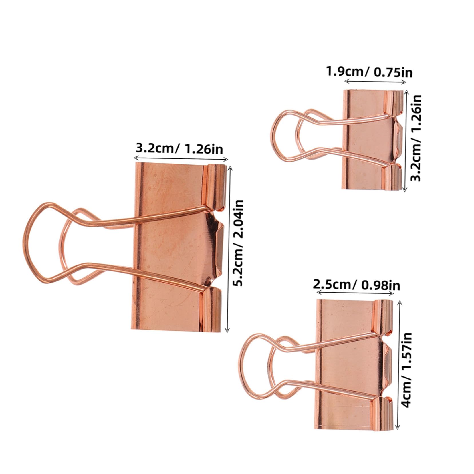 Veemoon 112 Piezas Clips de carpeta de metal pinzas papeleria clips de metal Rose Gold