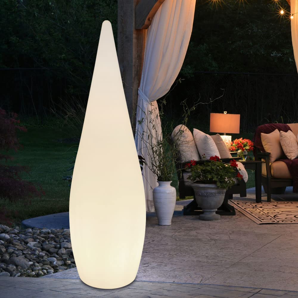 Außen Stand Steck Lampe Veranda Deko Steh Leuchte Terrassen Strahler Tropfen-Form im Set inkl. LED Leuchtmittel