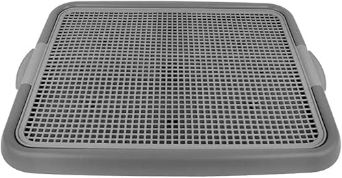 Miniatura 2 de Bandeja de entrenamiento de malla para cachorros y perros de tamaño pequeño, 20.3 x 16.3 x 1.2 pulgadas (gris + gris)
