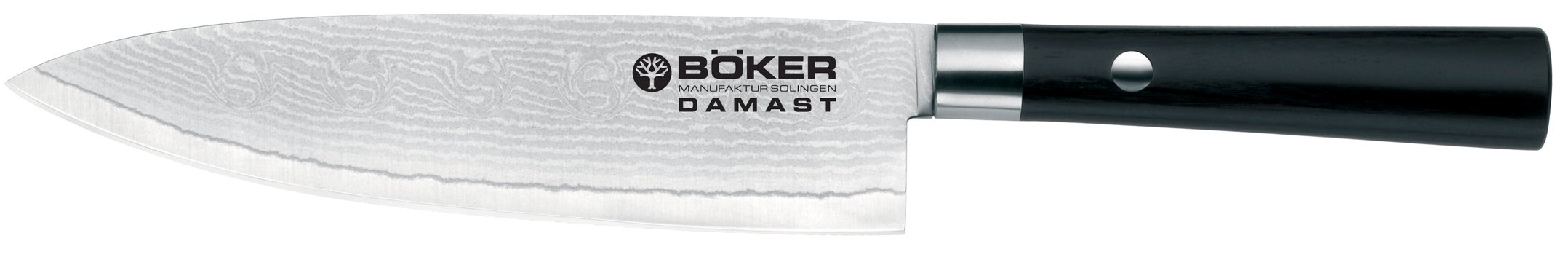 Böker130419DAM Damascus Utility Knife II with 6 1/8 in. Blade, Black