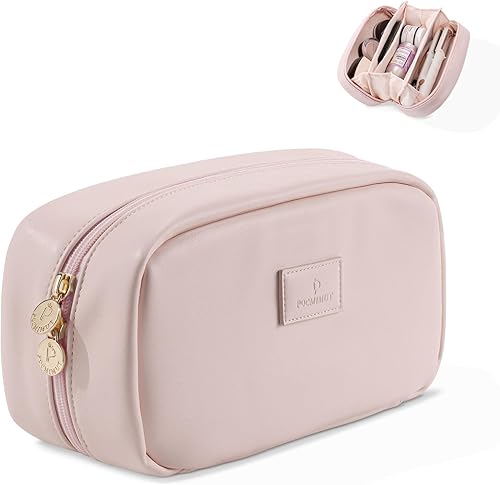 Pocmimut Pequeña bolsa de maquillaje, pequeña bolsa plana abierta, accesorios para automóvil, organizador de artículos esenciales de viaje con