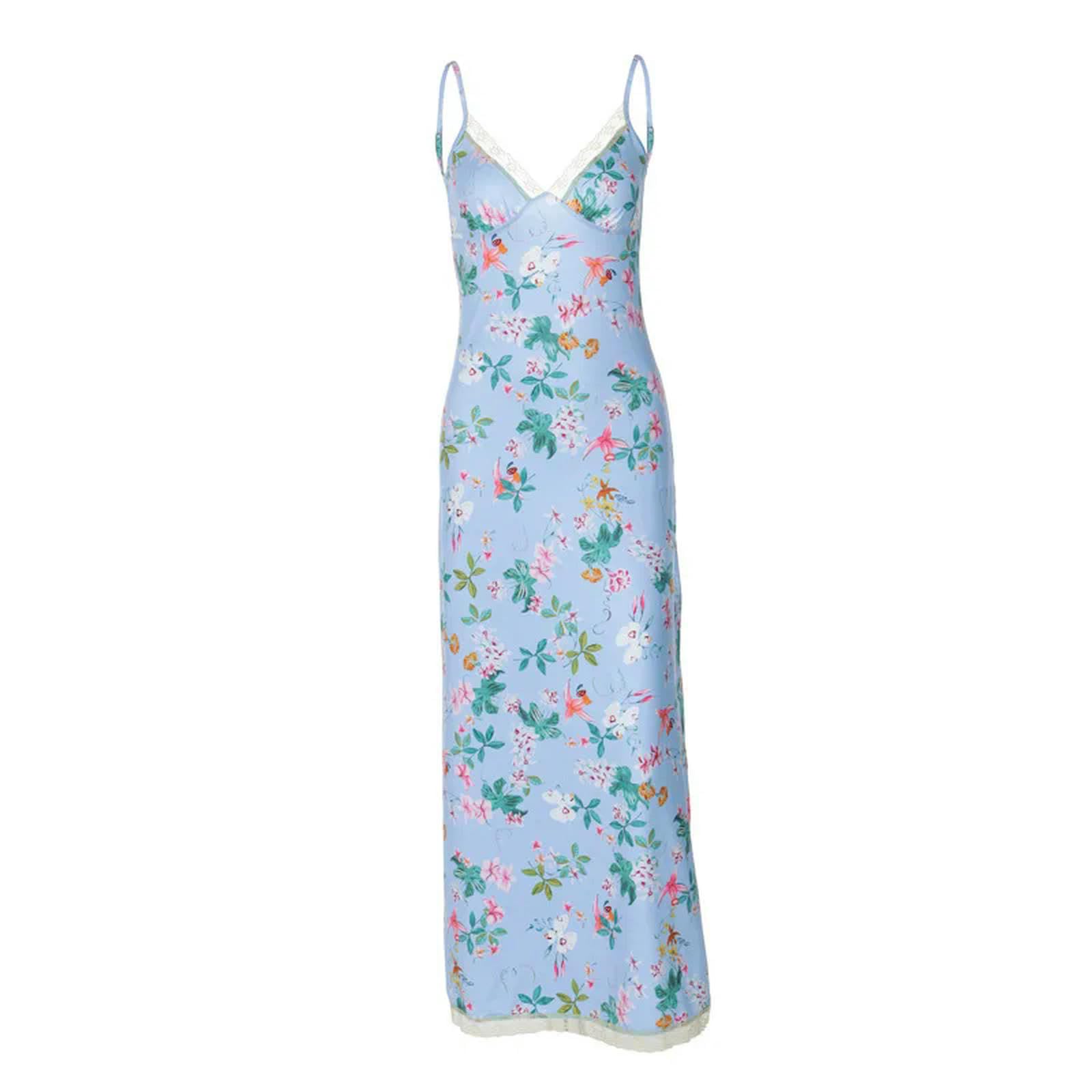 Gonne da Donna Abiti da Donna da Donna Abbigliamento da Donna Abbigliamento Estivo Stampa in Pizzo Senza Schienale Elegante Abito di Temperamento Slim Temperament