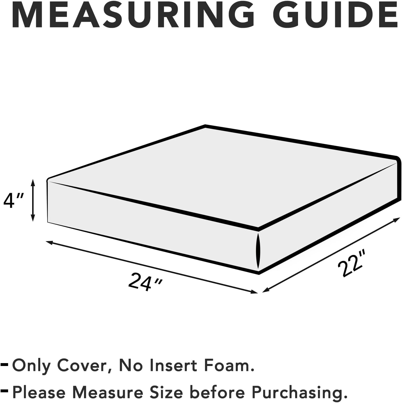 Easy-Going Patio Cushion Covers 24x22x4 Inch 4 Pack, Linen Look Outdoor Water Resistant Chair Seat Cushion Slipcover with Zipper for Outdoor Furniture, Covers Only! Navy